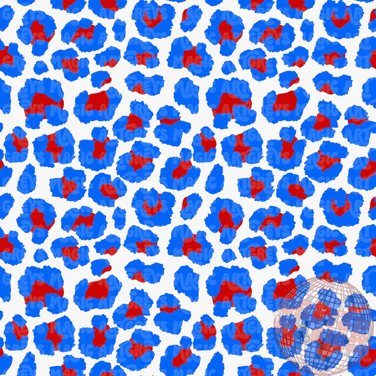 Red White And Blue Cheetah Seamless File