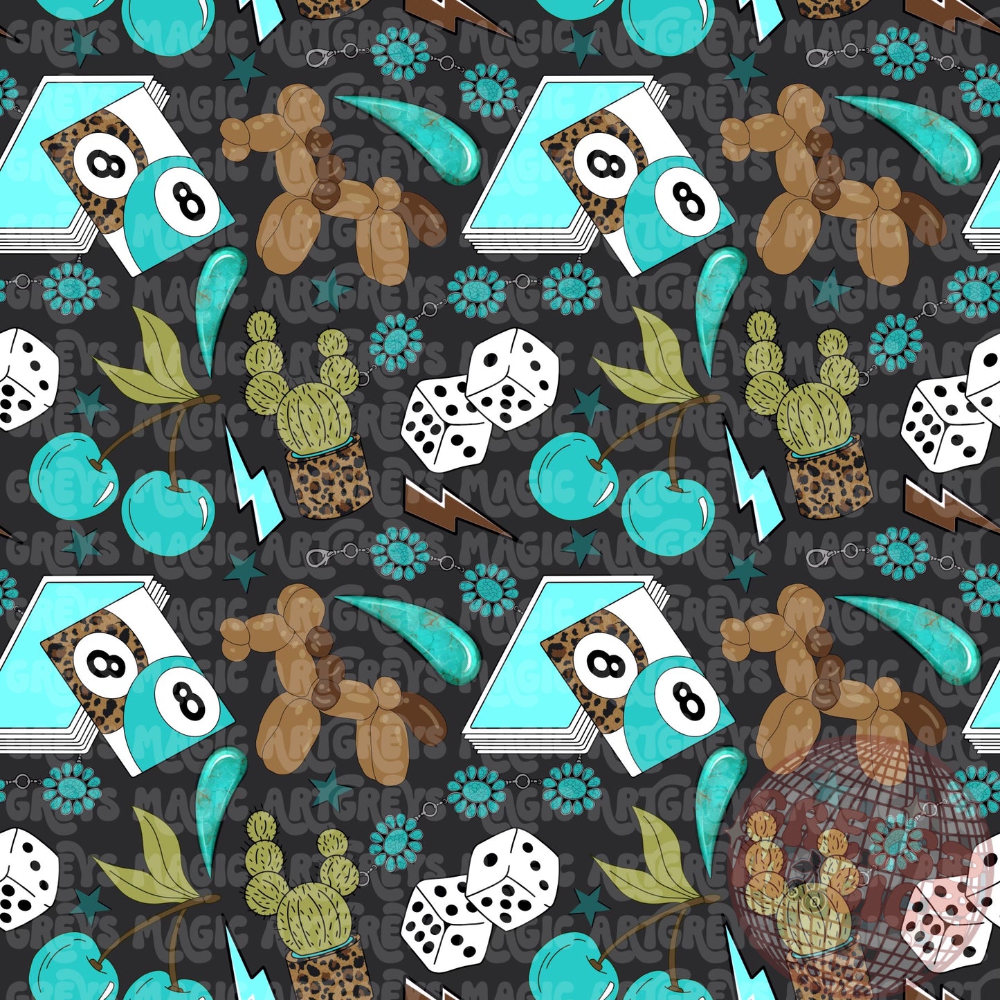 Turquoise Punchy Mashup Seamless File