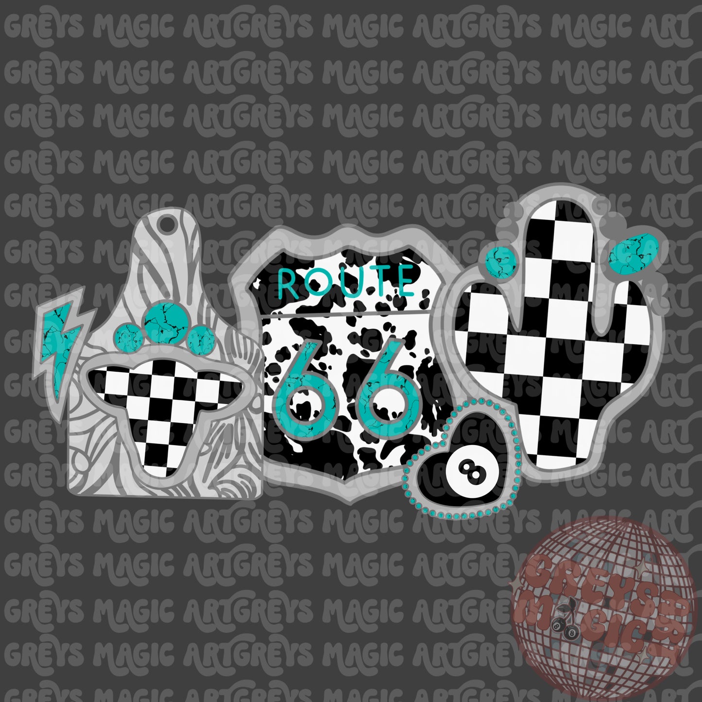 Grungy Western Conchos PNG