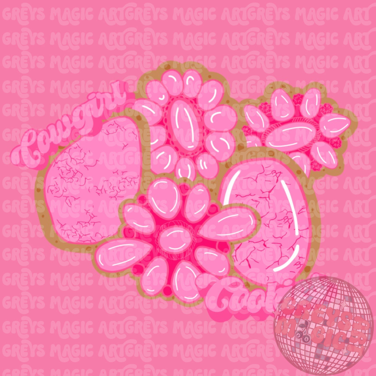 Pink Cowgirl Sugar Cookies PNG