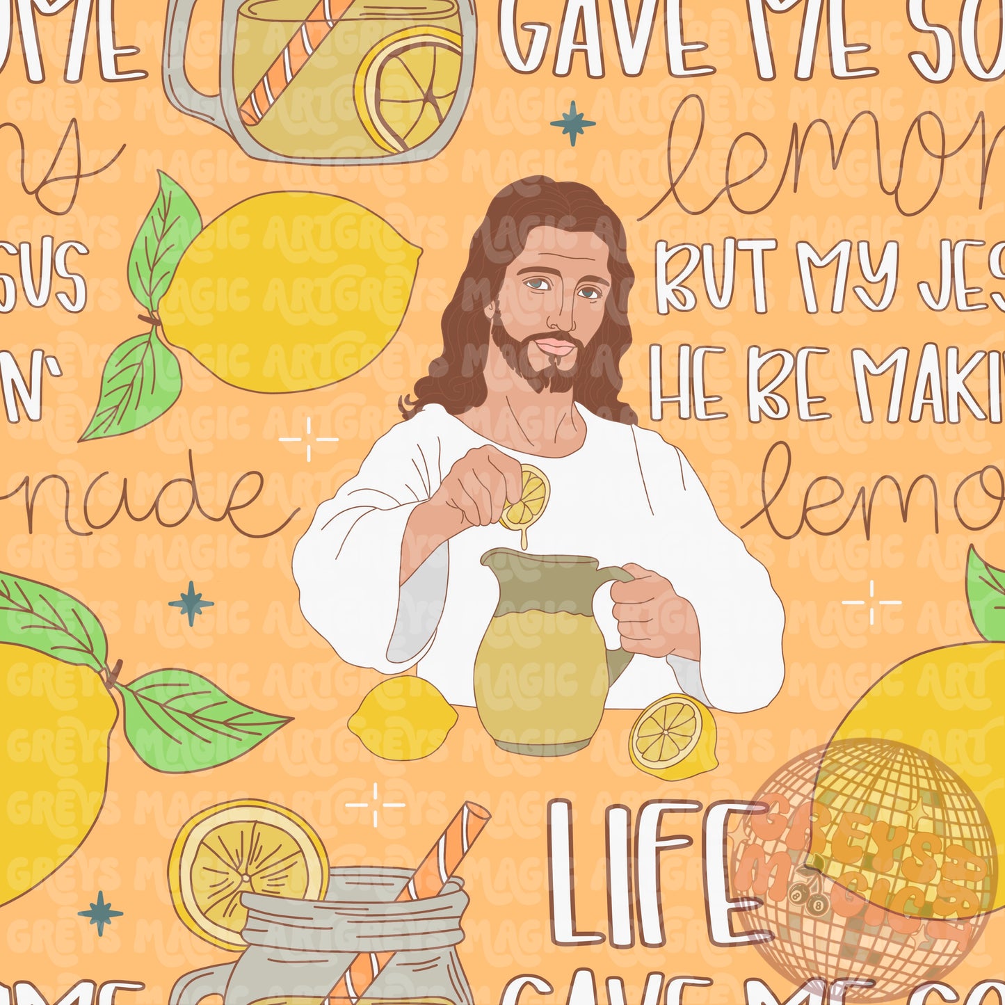 Jesus Making Lemonade Seamless File