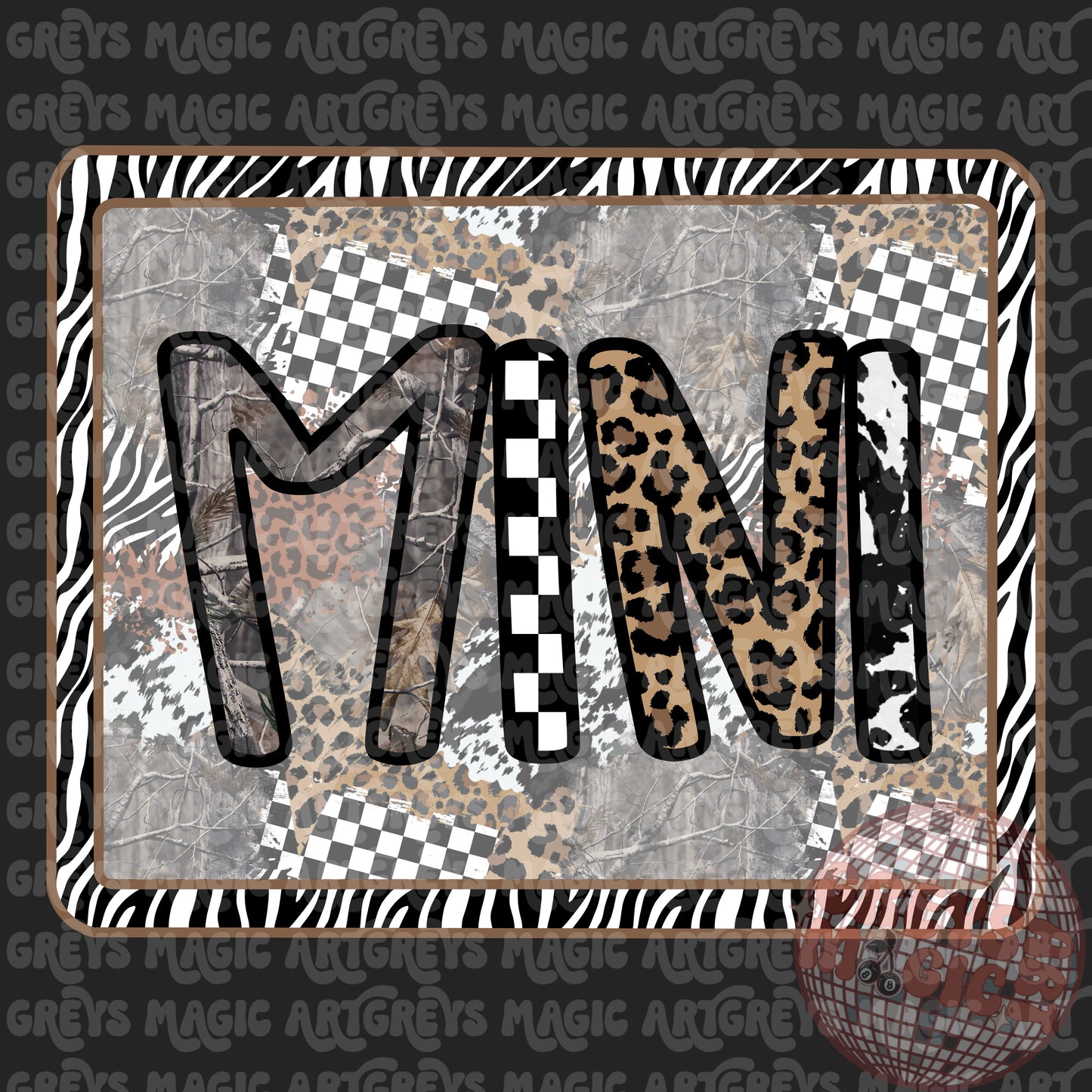 Camo Zebra Cheetah Checkered Mini PNG