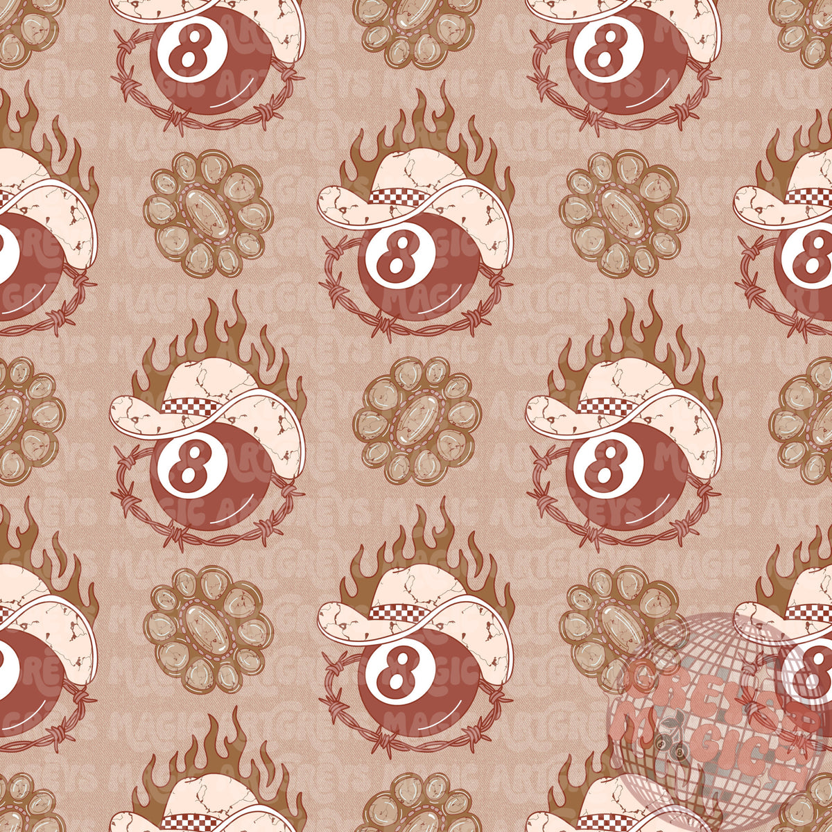 Yallternative Fall Concho 8Ball Seamless File