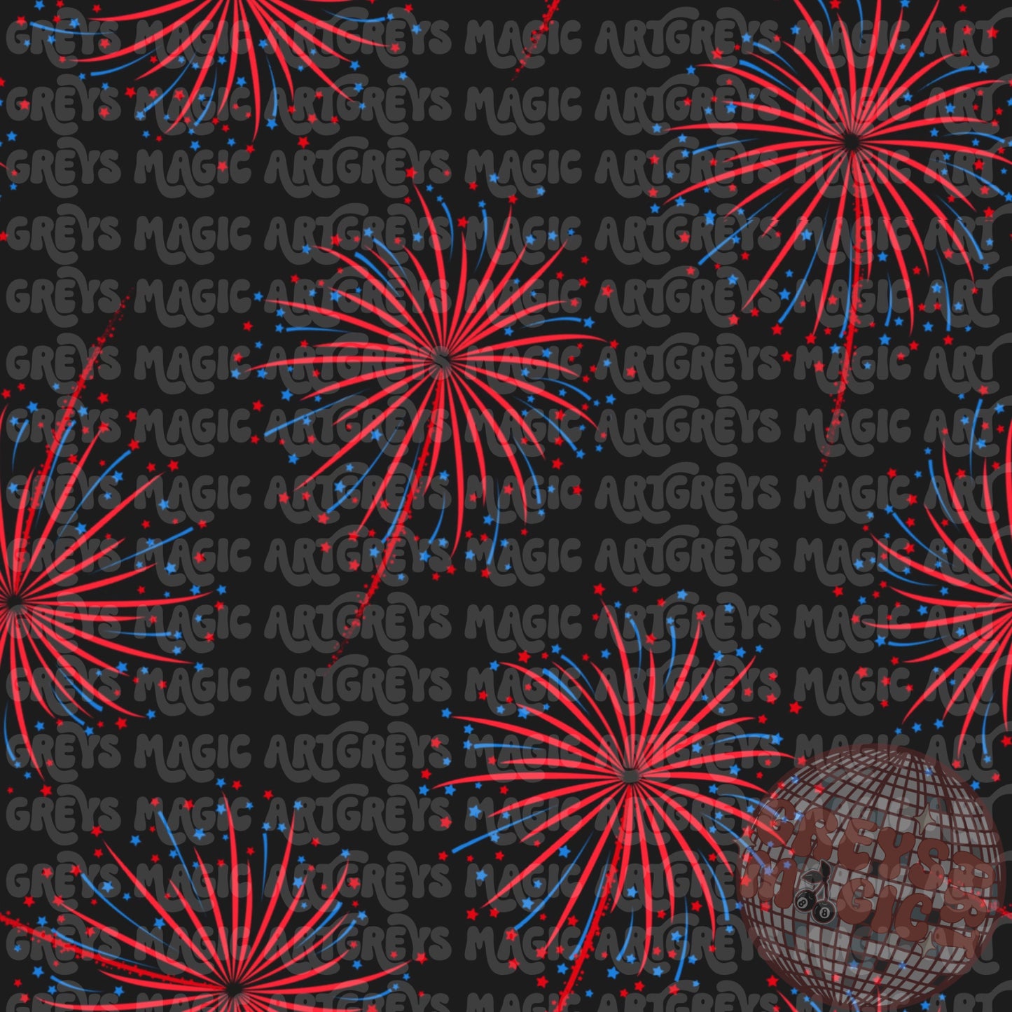 Black Firework Seamless File Coord