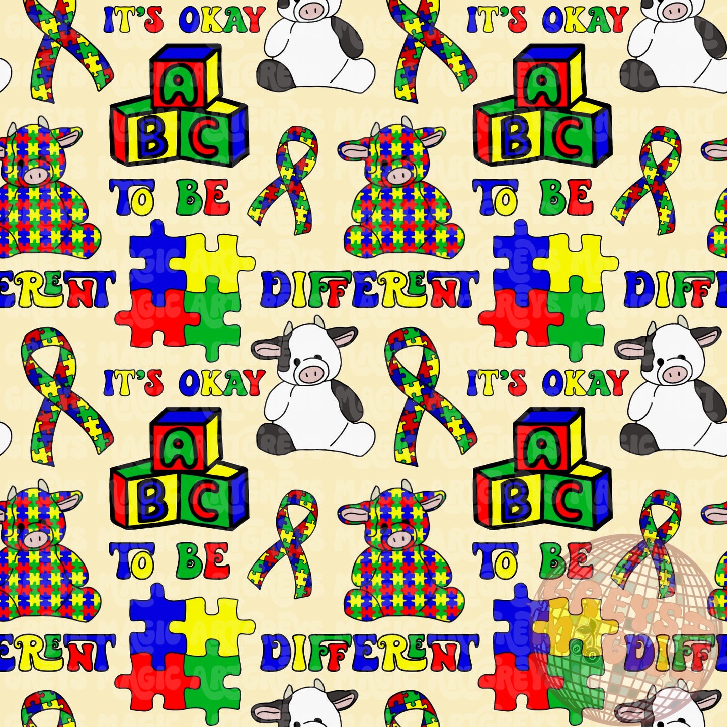 Puzzle Piece Autism Seamless File