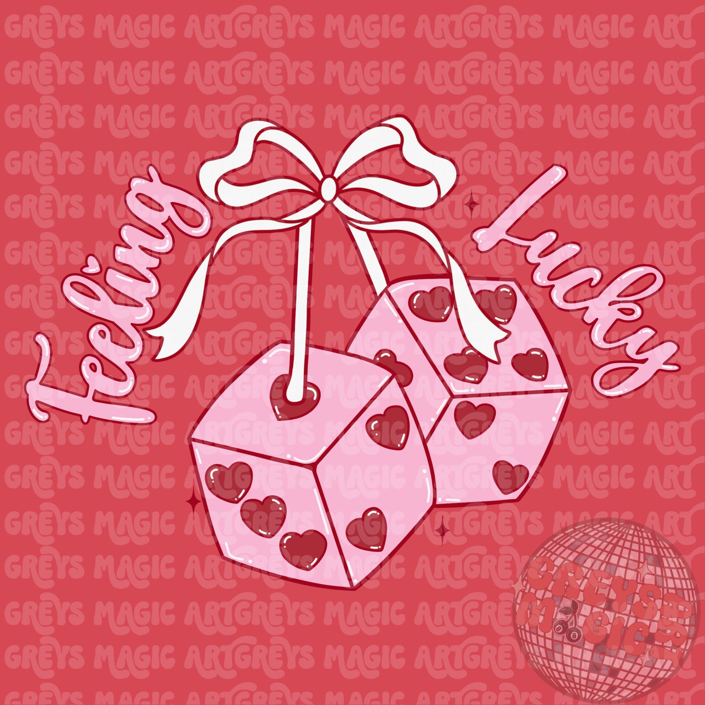 Feeling Lucky Heart Dice PNG
