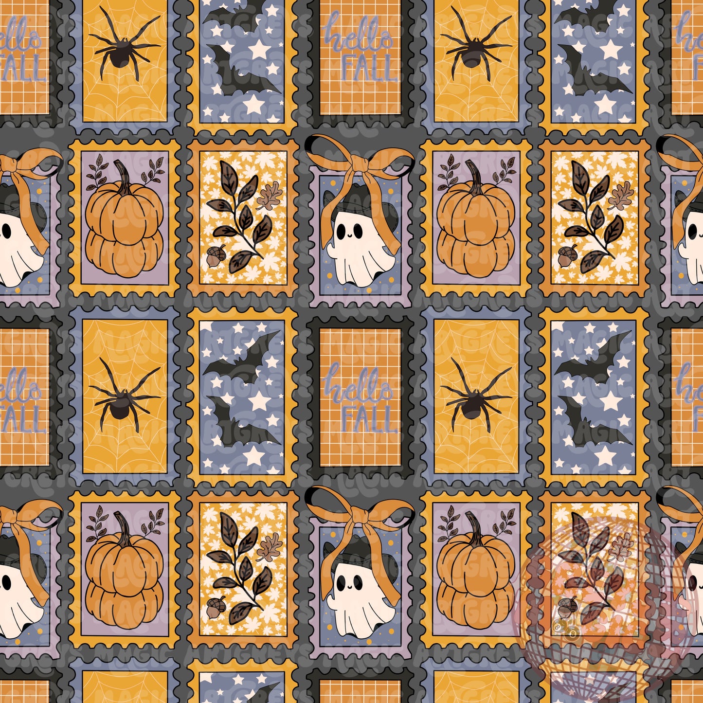 Hello Fall Stamps Seamless File