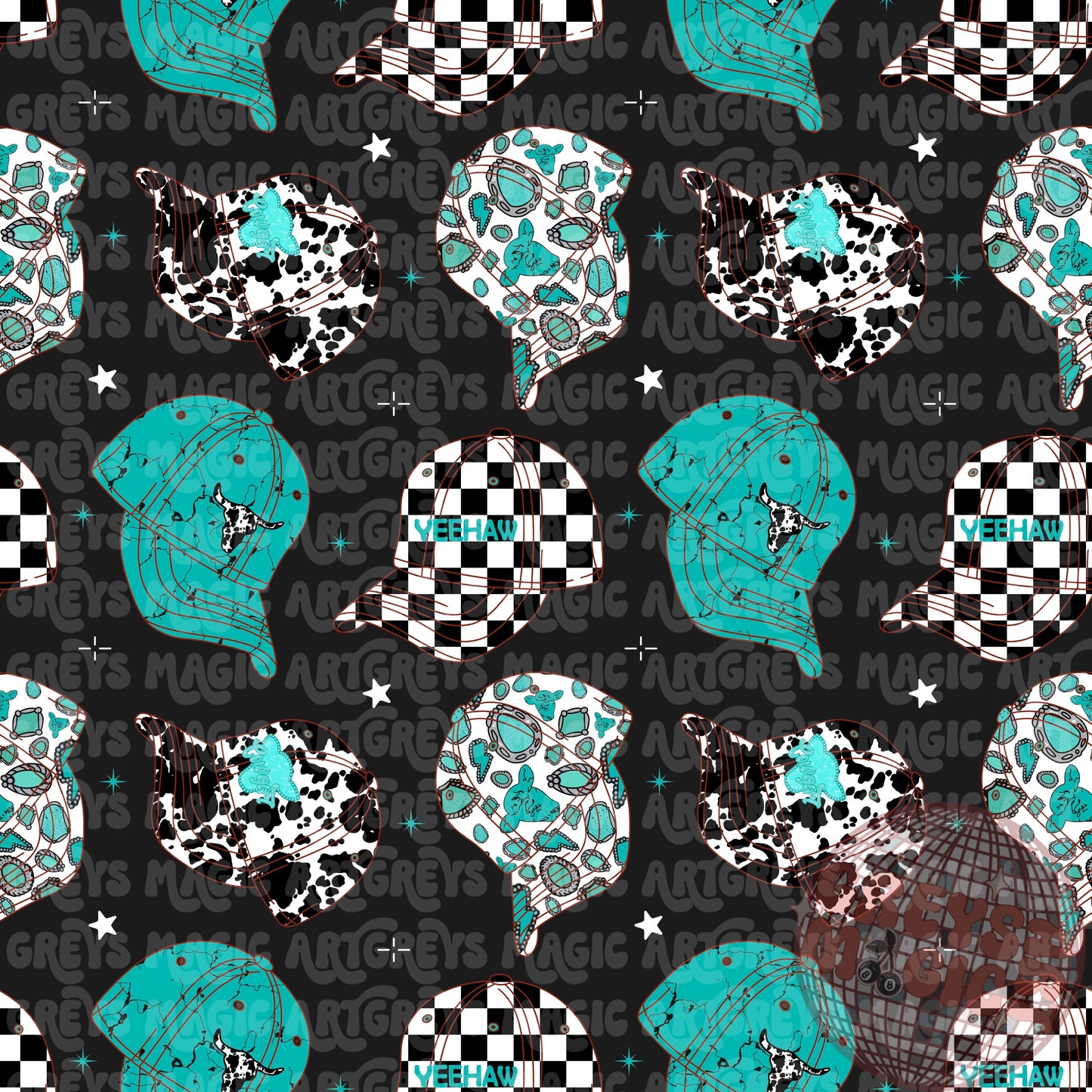 Girl Western Hats Seamless File