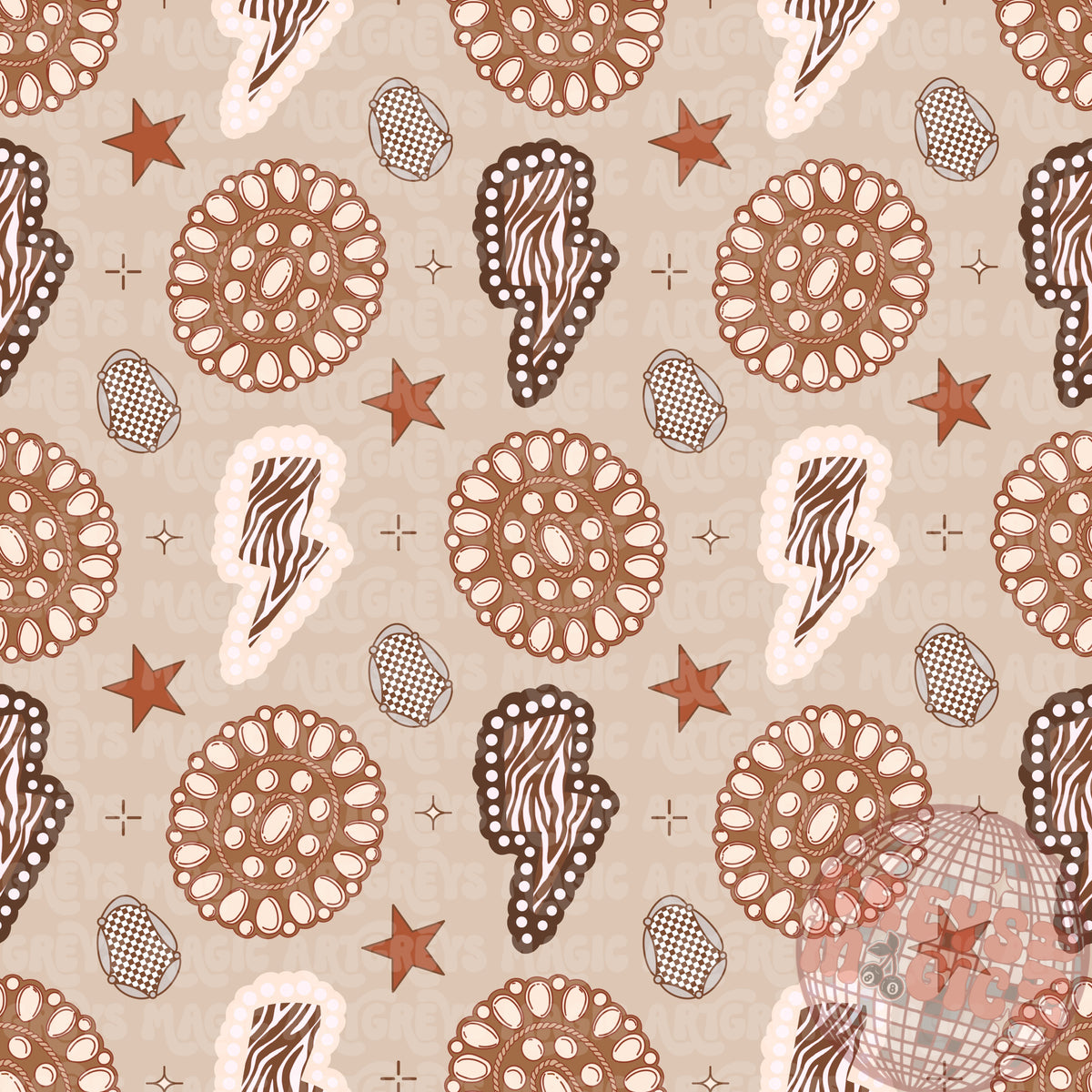 Fall Concho And Stars Seamless File