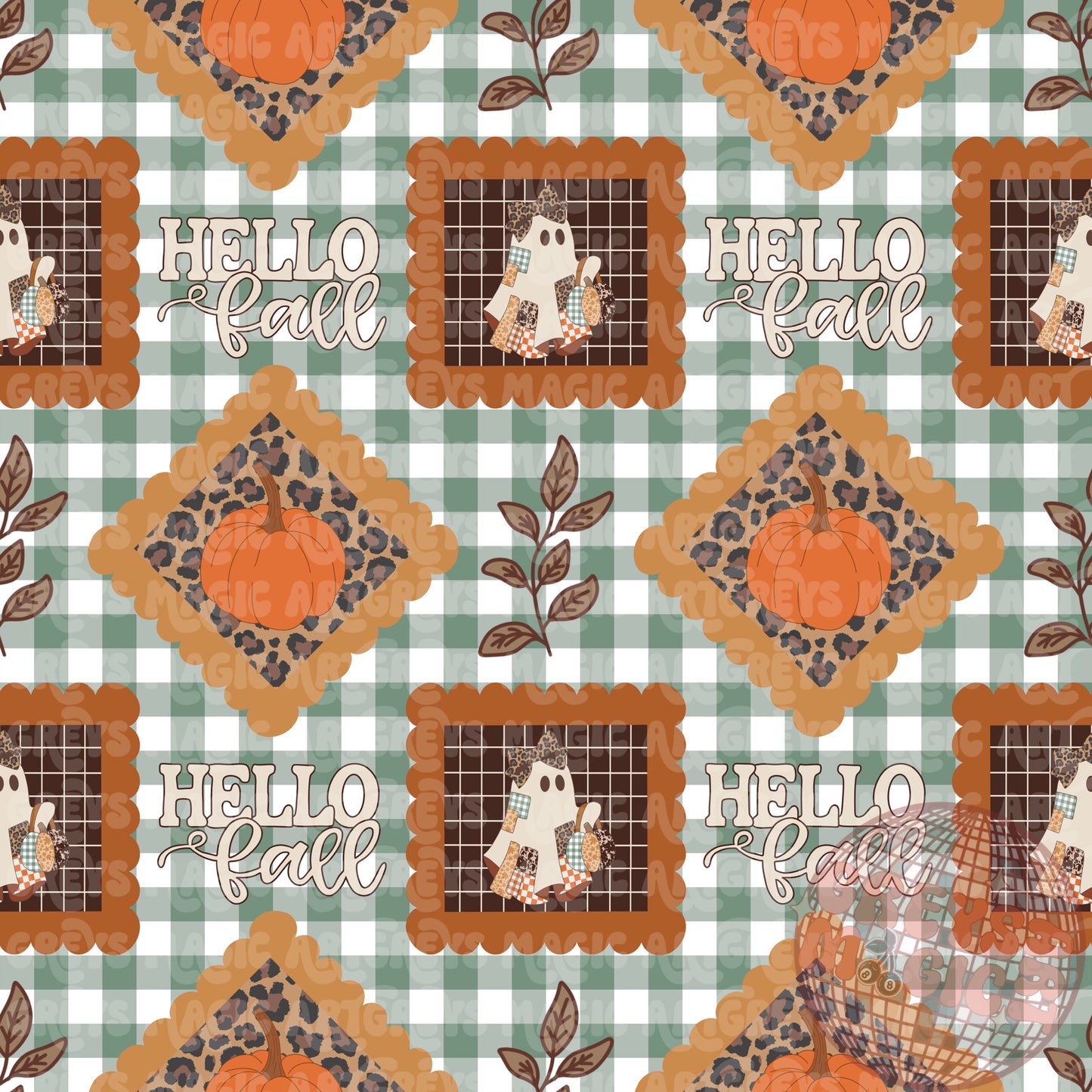 Hello Fall Patches Seamless File