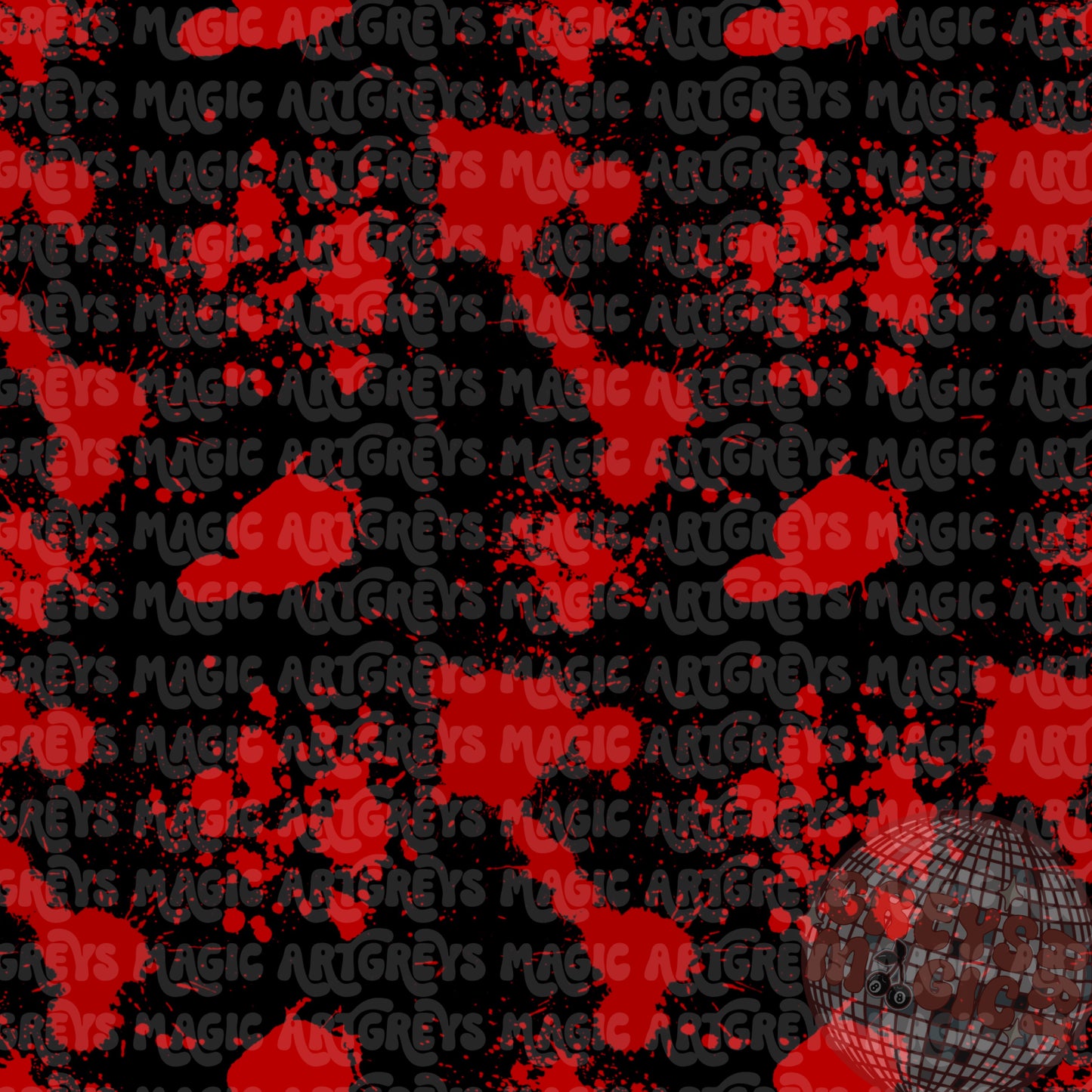 Blood Splatter On Black Seamless File
