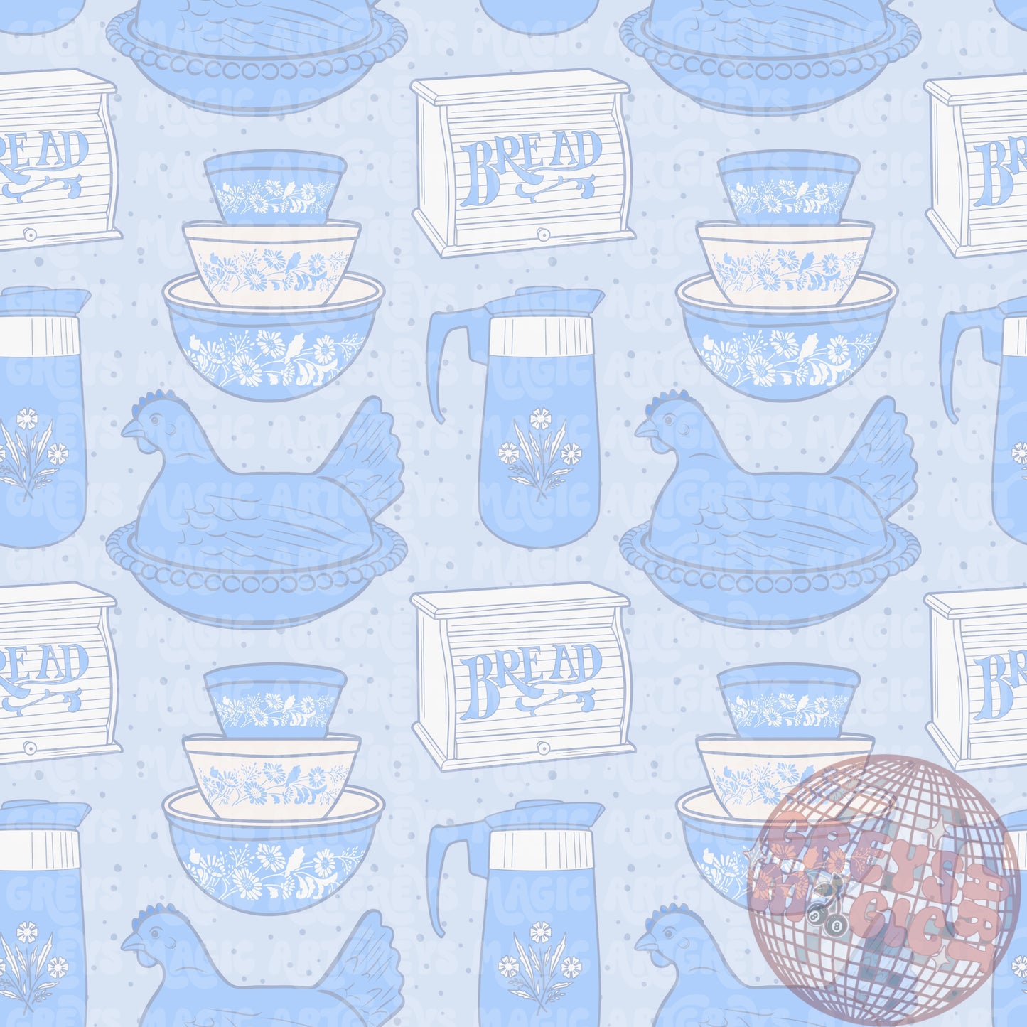 Blue Vintage Thrifting Seamless File