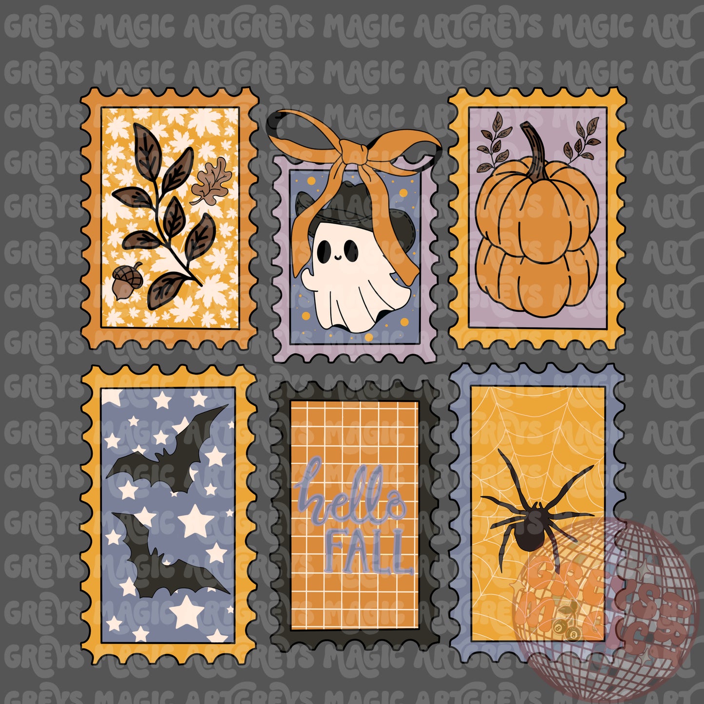 Hello Fall Stamps PNG