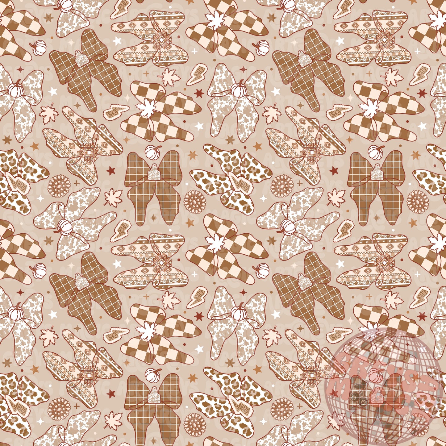 Neutral Western Fall Bows Seamless File