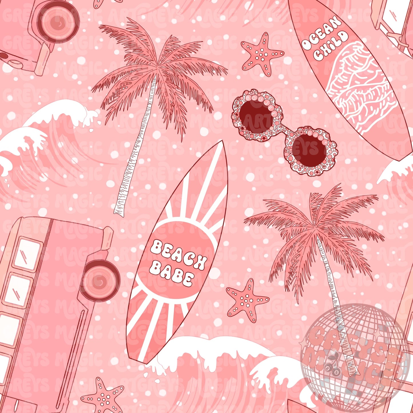 Pink Beach Babe Seamless File