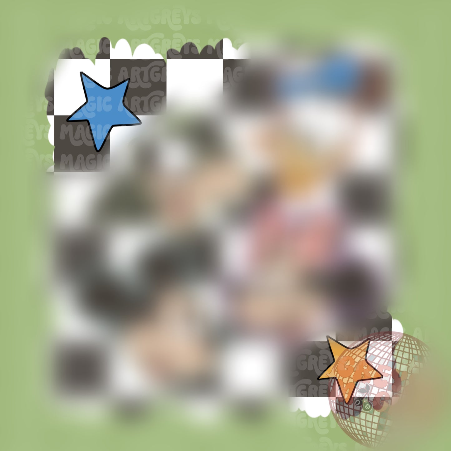 Mouse And Friends Muted Checkered PNG
