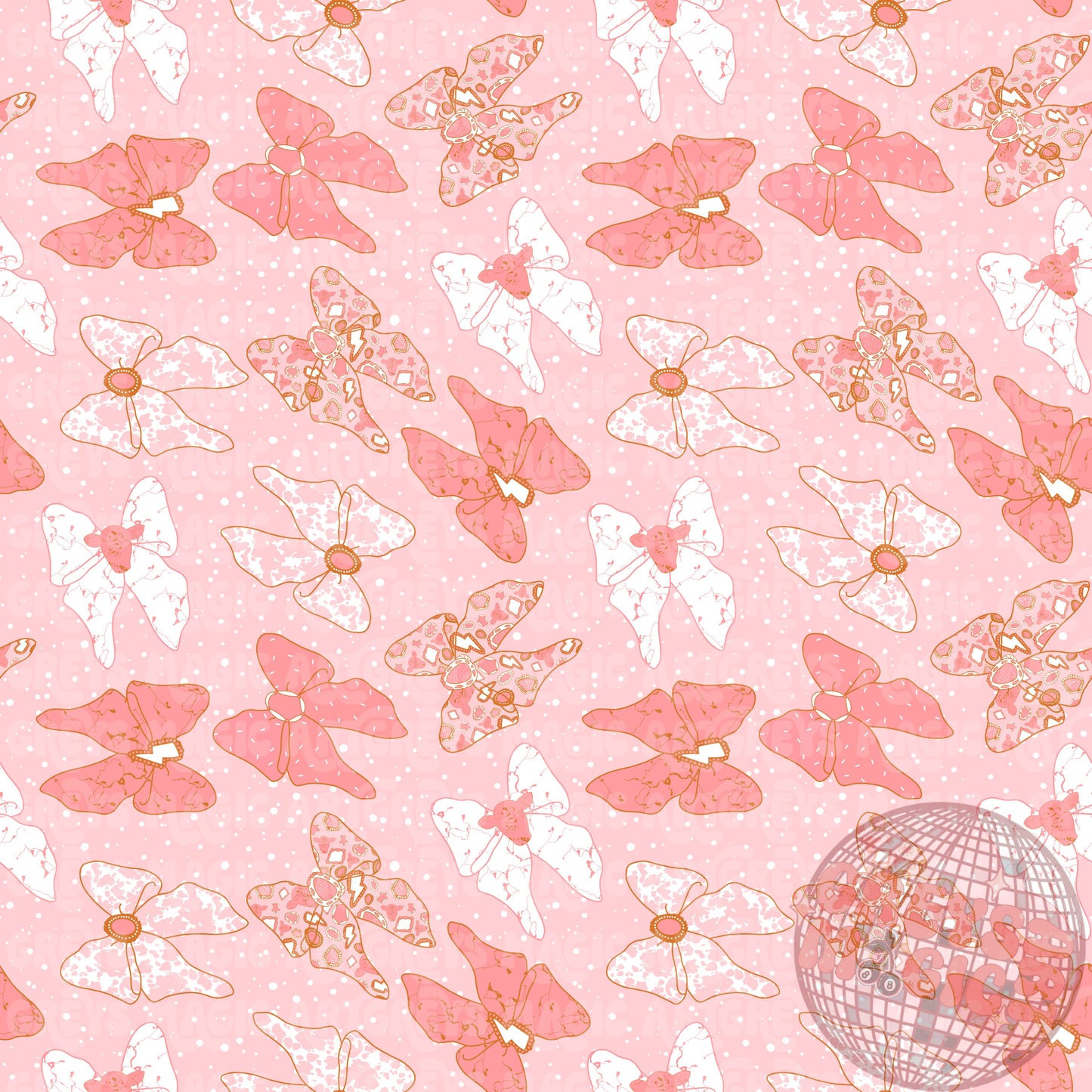Western Valentines Day Bows Seamless File