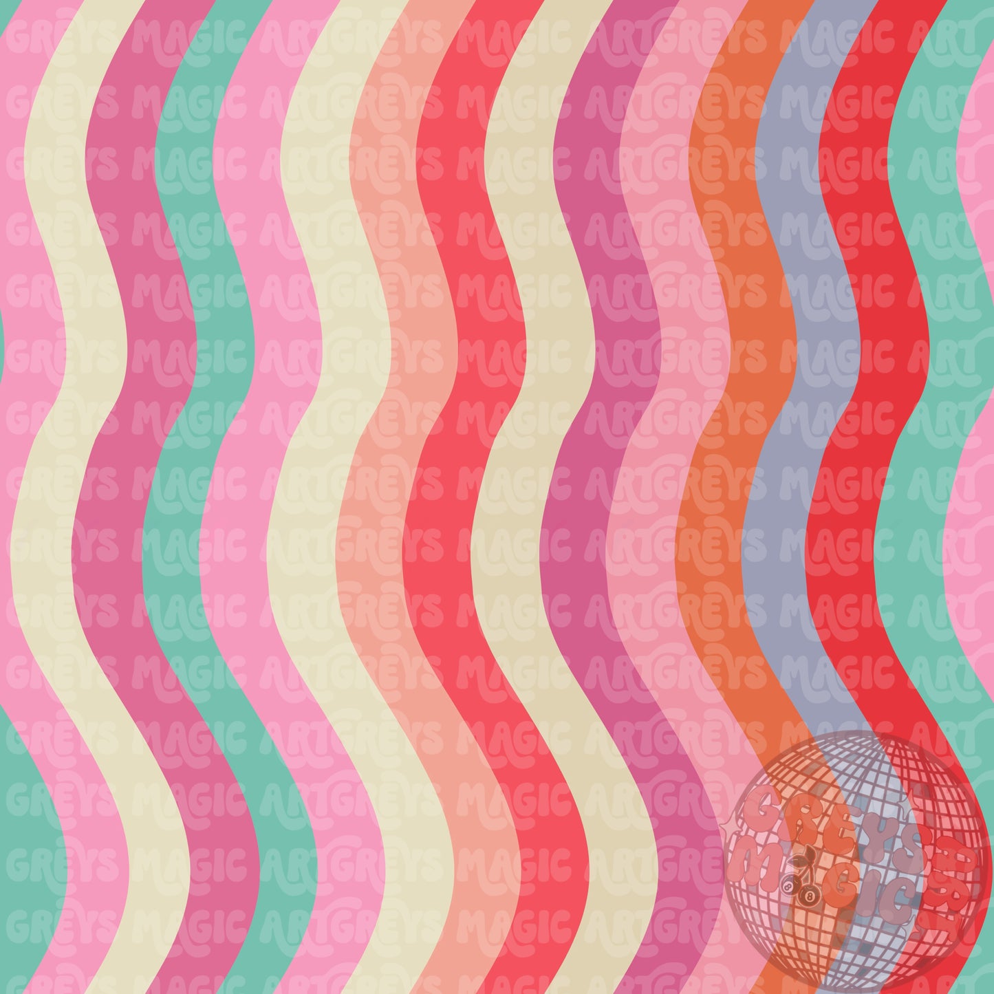 Summer Groovy Lines Seamless File