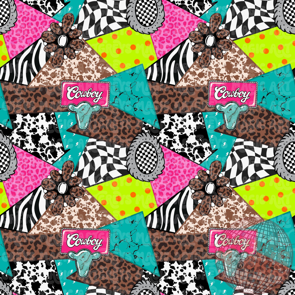 Cowgirl Western Triangle Patches Seamless File