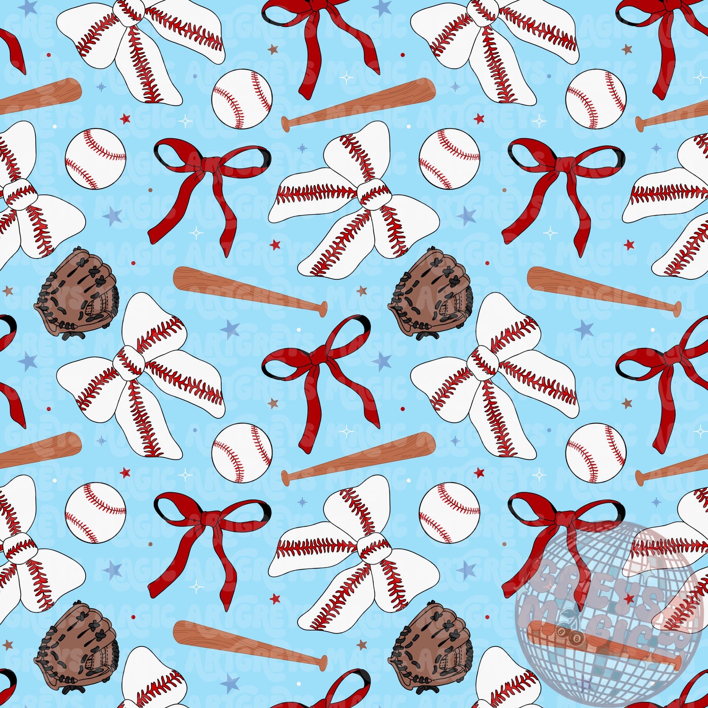 Baseball Bows Seamless File