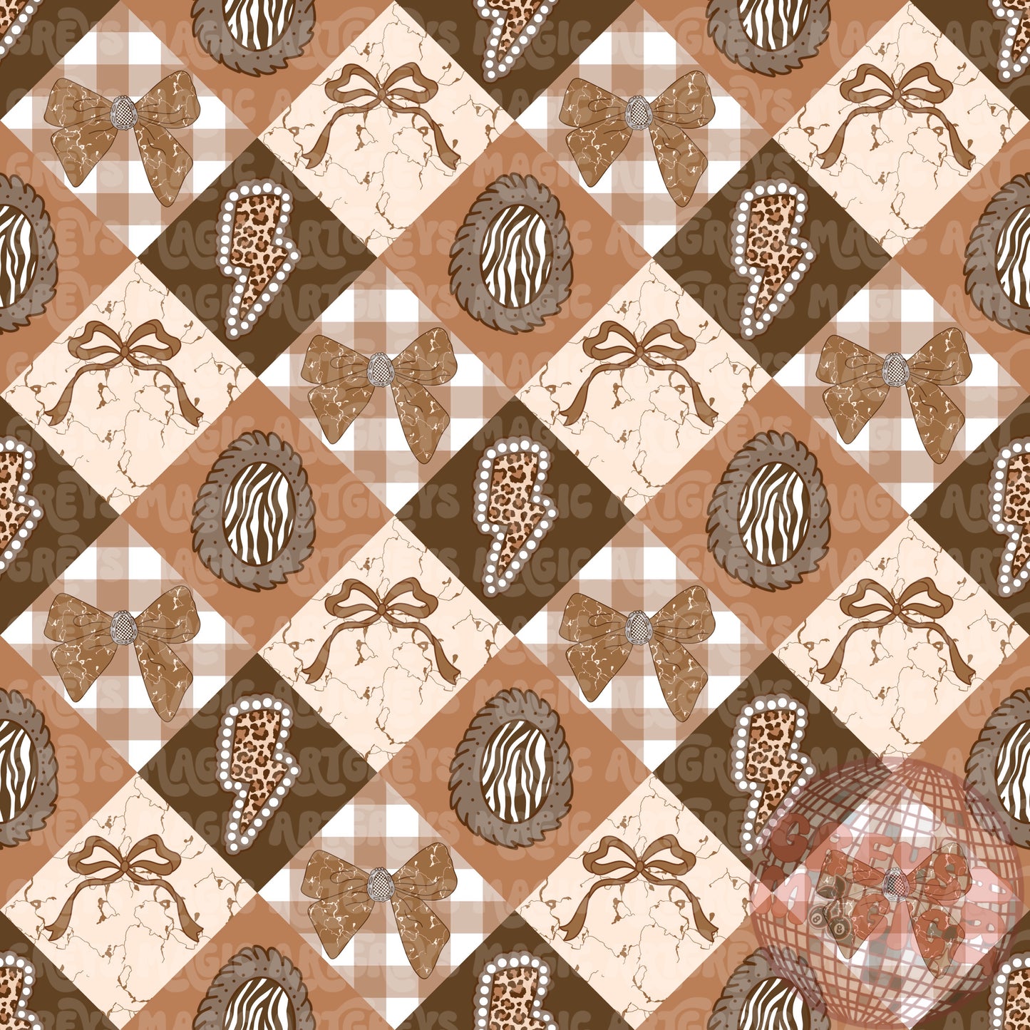 Fall Concho Bows Diamond Seamless File