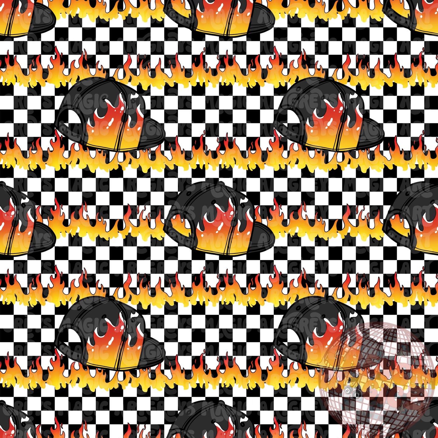 Fire SnapBack Hat Seamless File