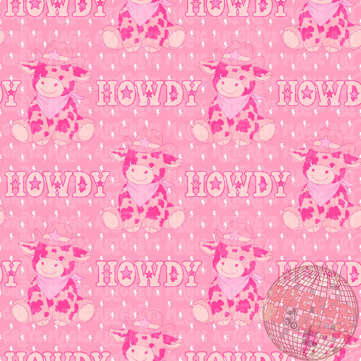 Howdy Pink Cow Seamless File