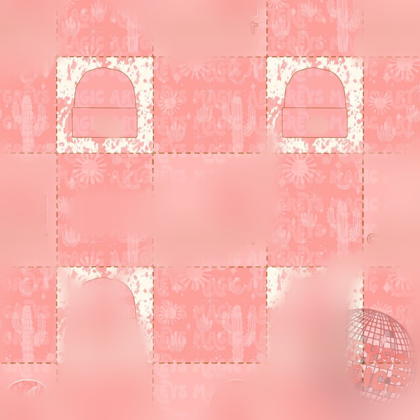 Pink Western Beanie Checkmate Seamless File