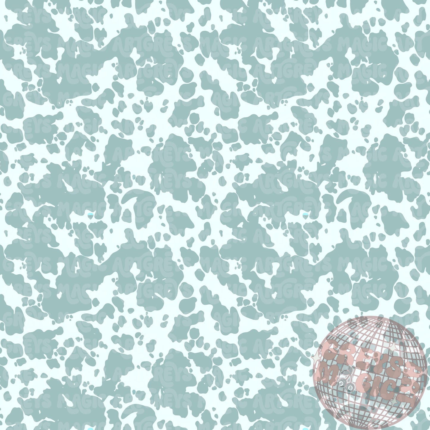 Spring Blue Cowprint Seamless File