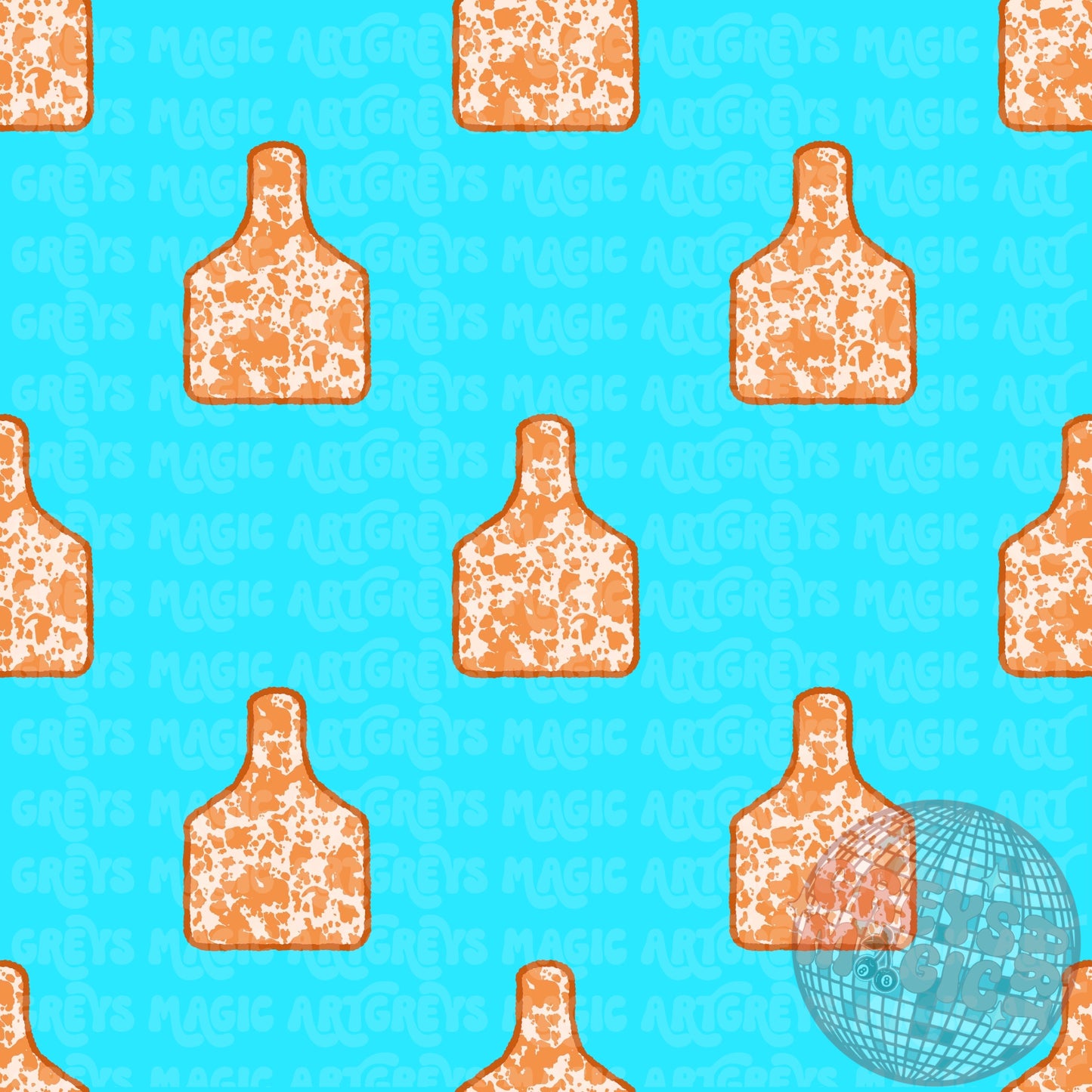 Summer Cow Tag Seamless File