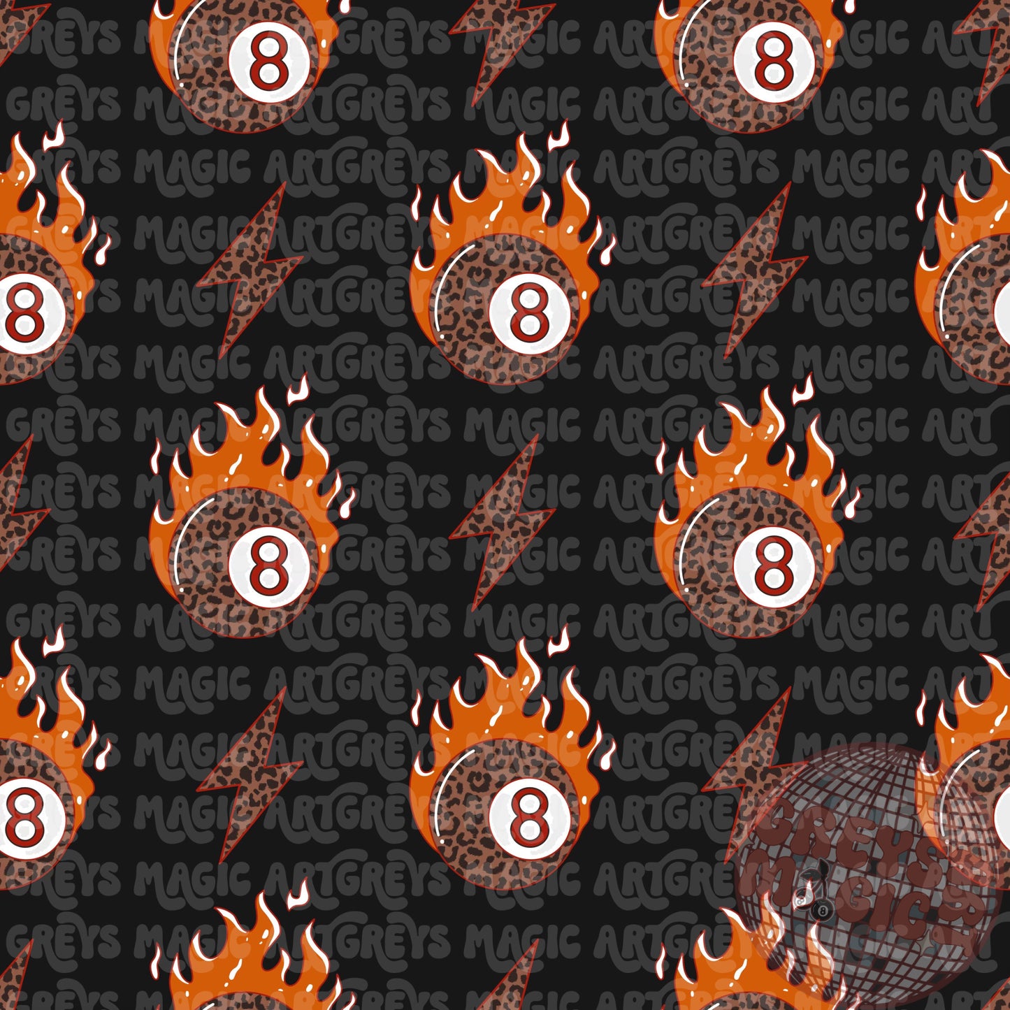 Cheetah Fire 8ball Seamless File