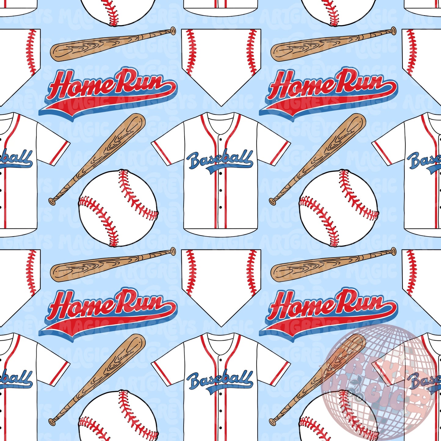 Blue Baseball Seamless File