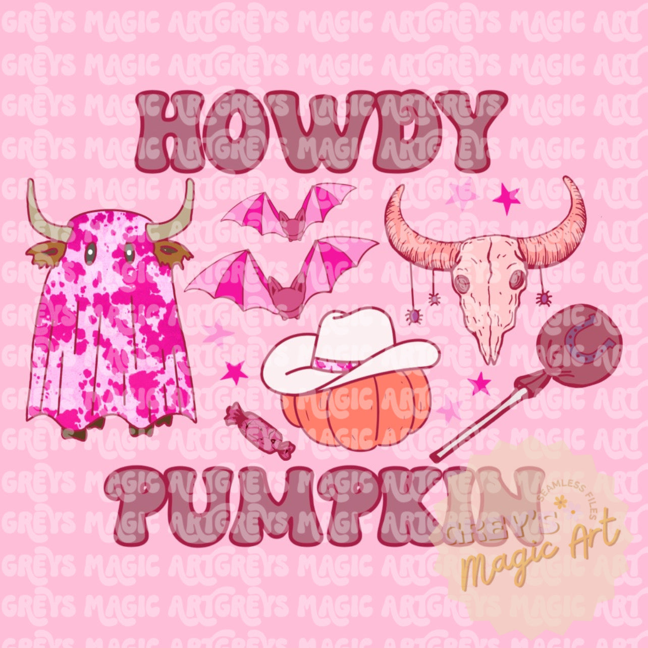 Pink Howdy Pumpkin PNG