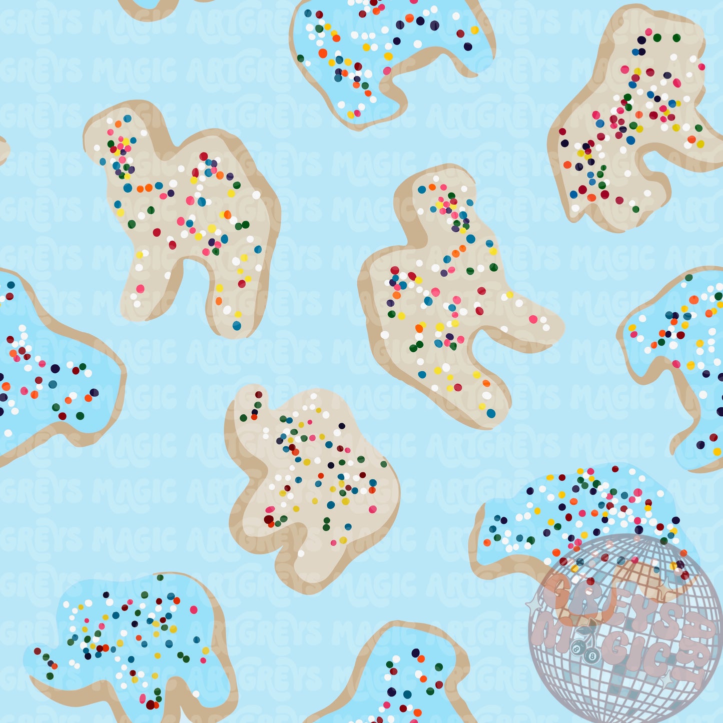 Blue Animal Crackers Seamless File