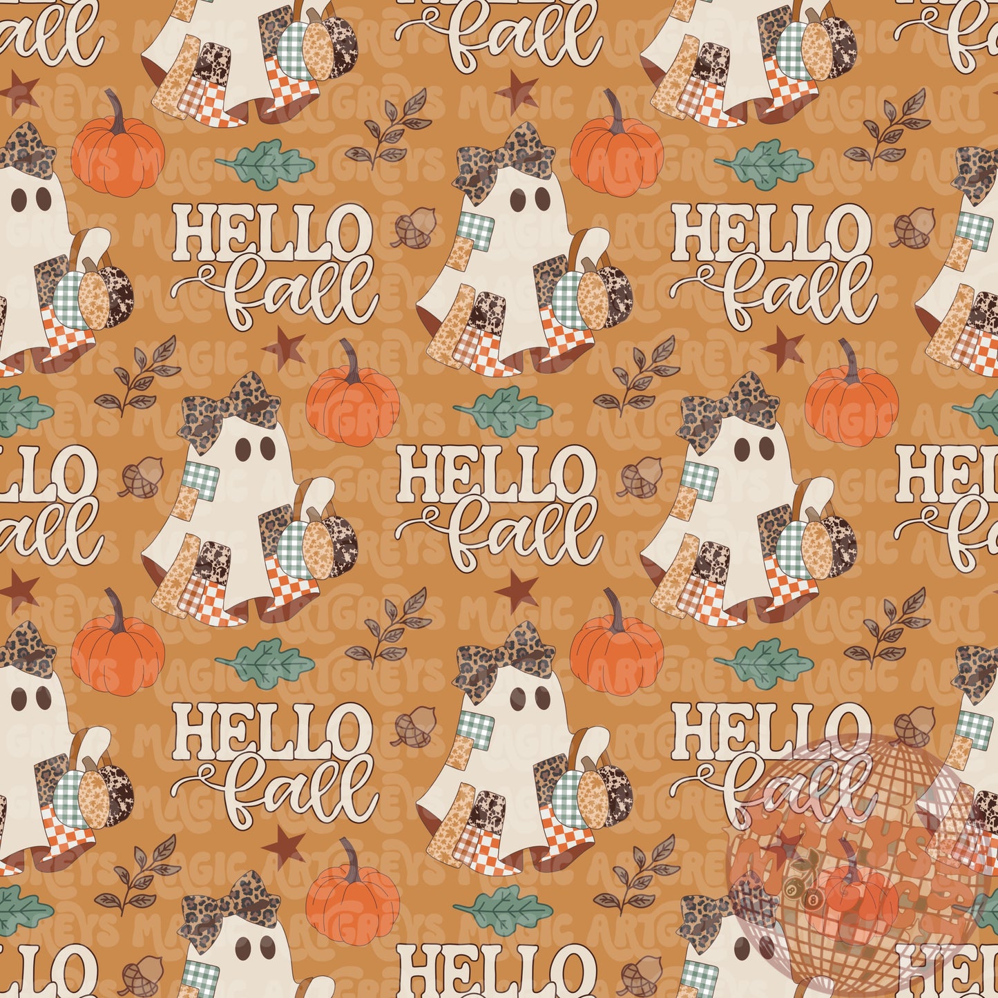 Yellow Hello Fall Seamless File