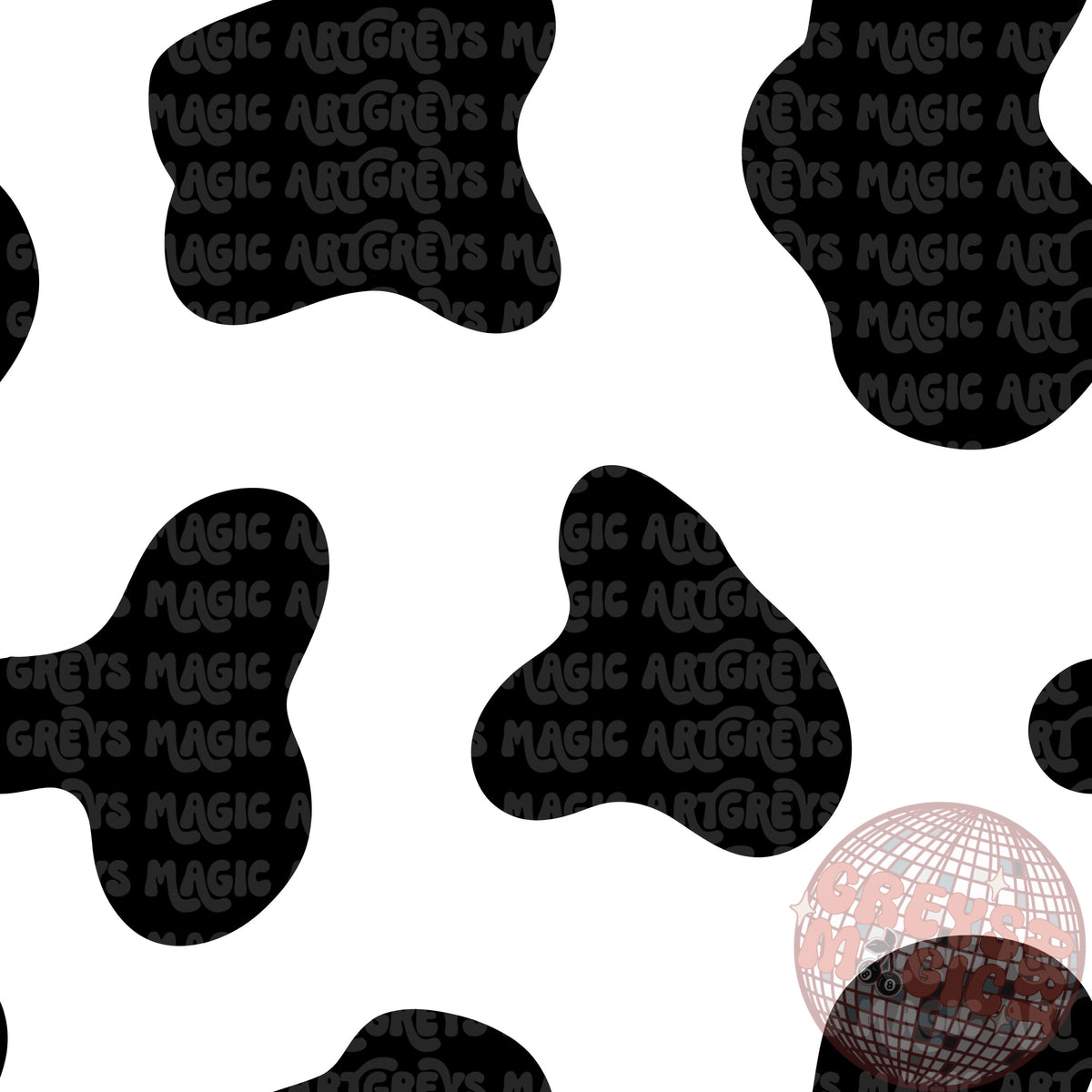 Black and White Cow Spots Coord Seamless File