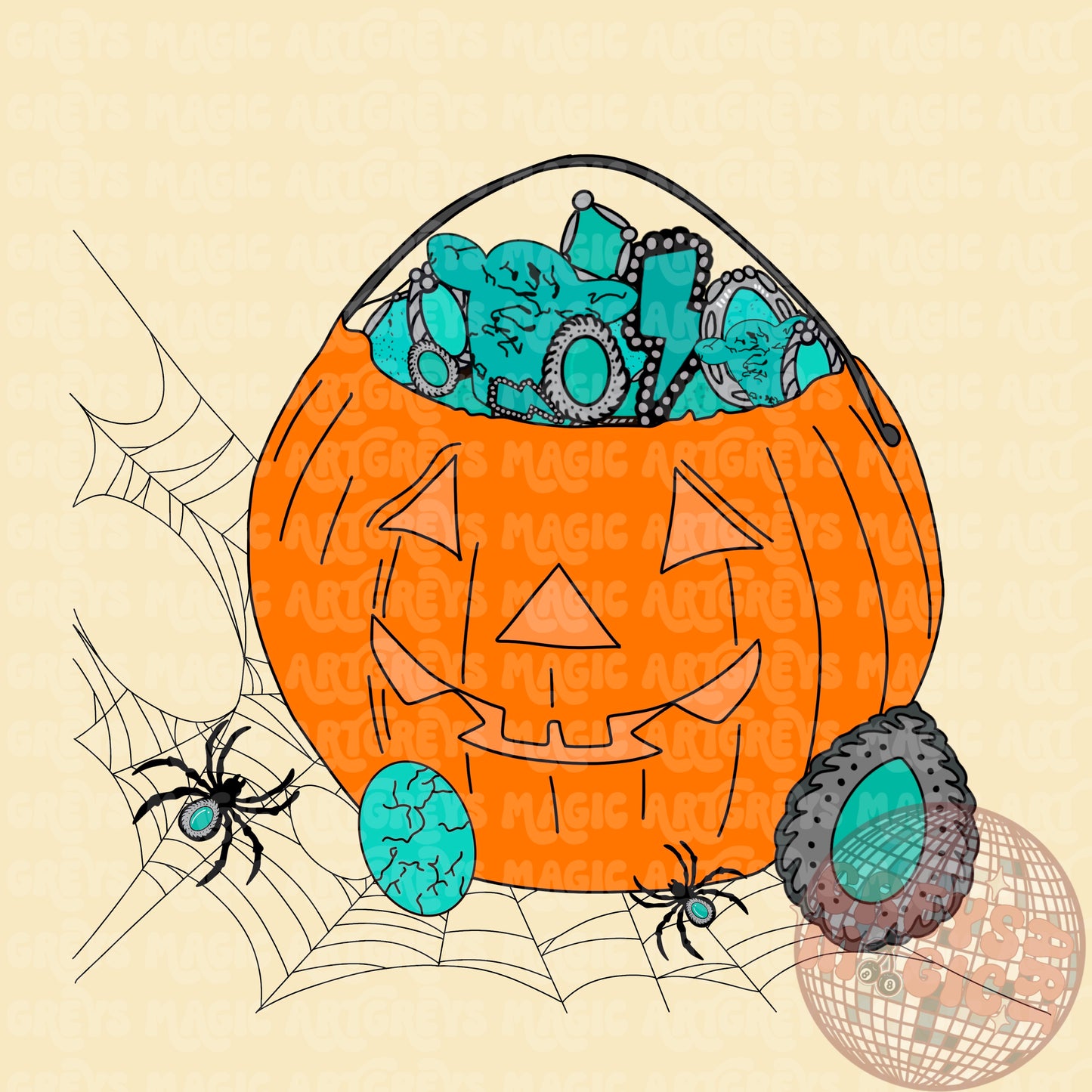 Concho Pumpkin Basket PNG