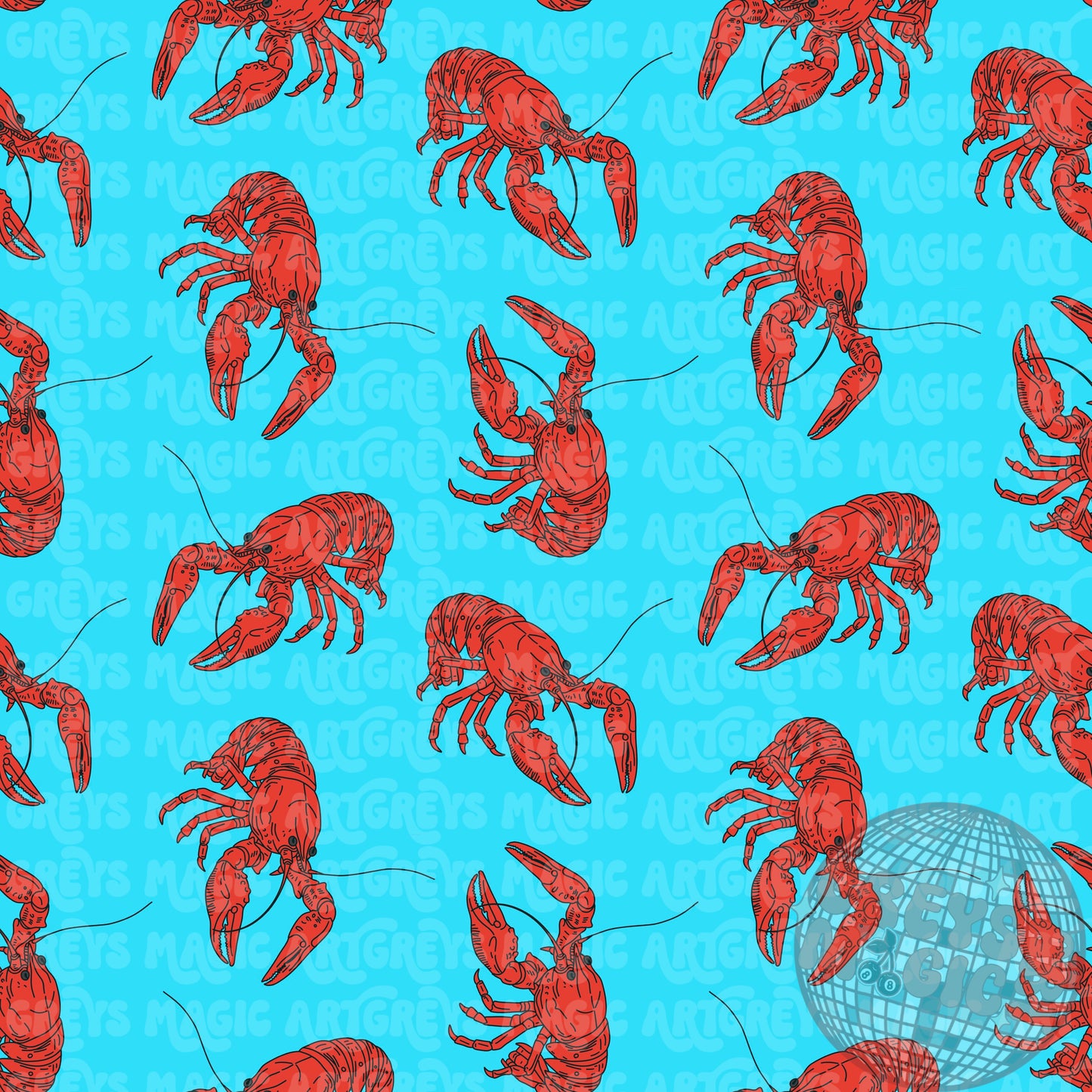 Blue Crawfish Seamless File
