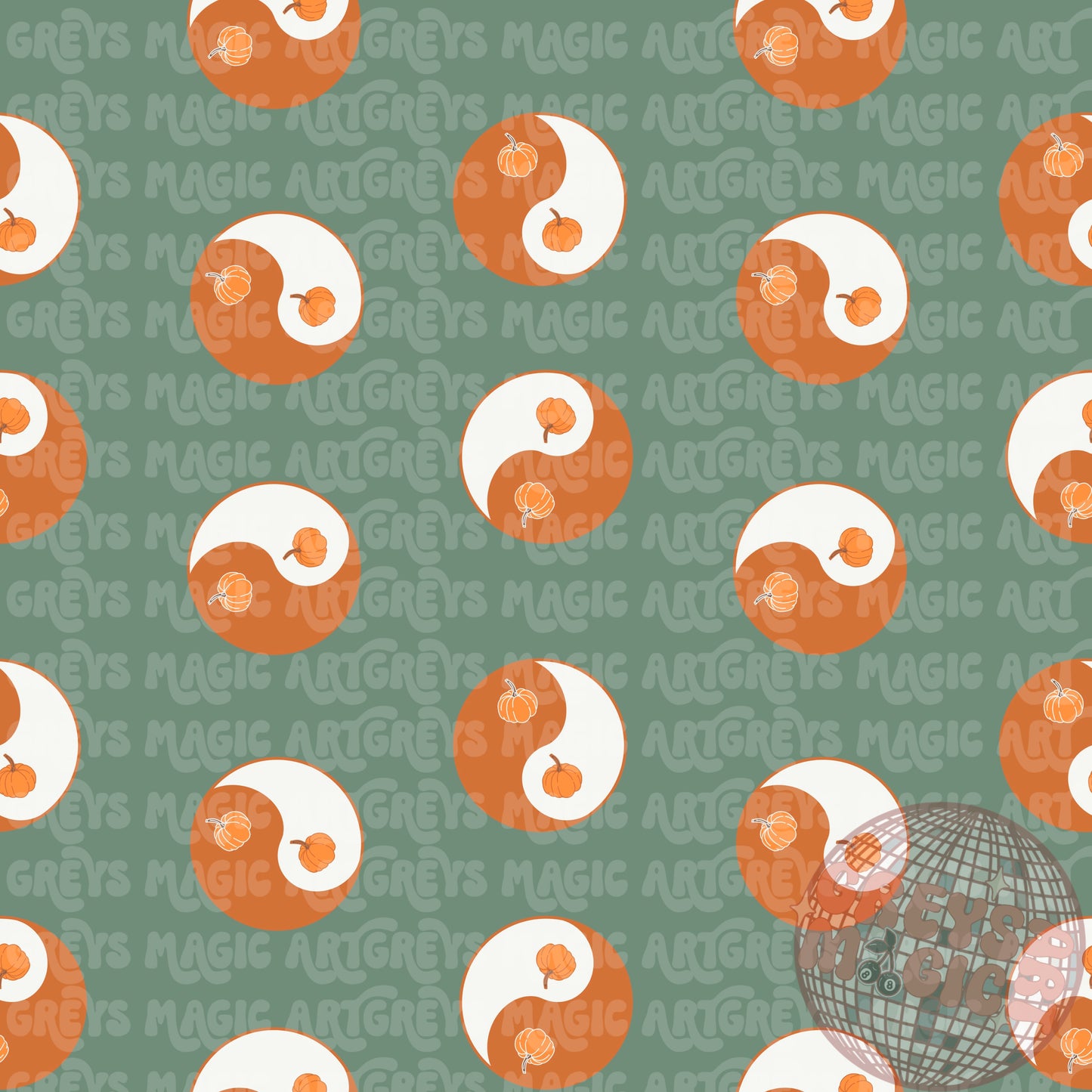Call Pumpkin Yinyang Seamless File