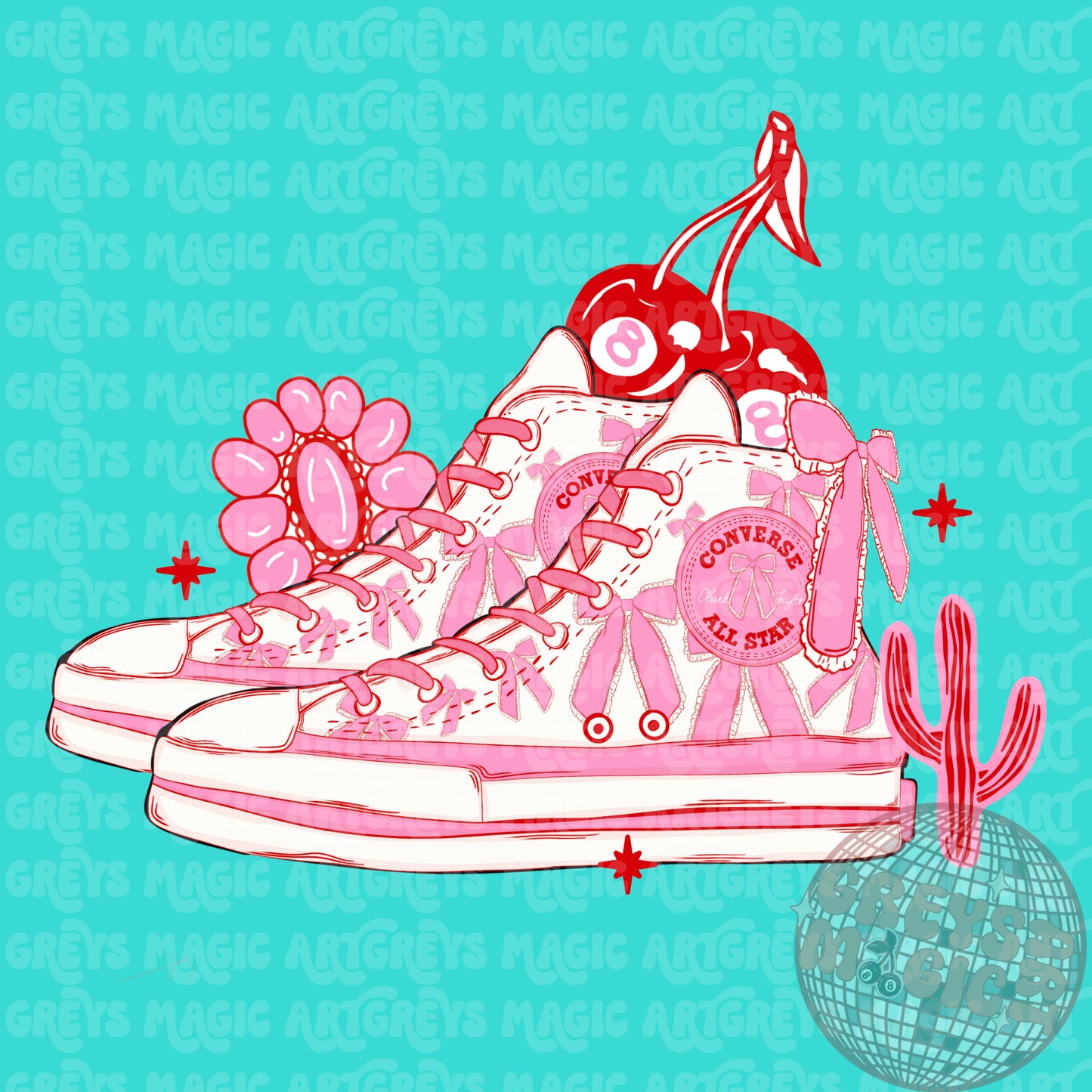 Pink Bow Converse PNG