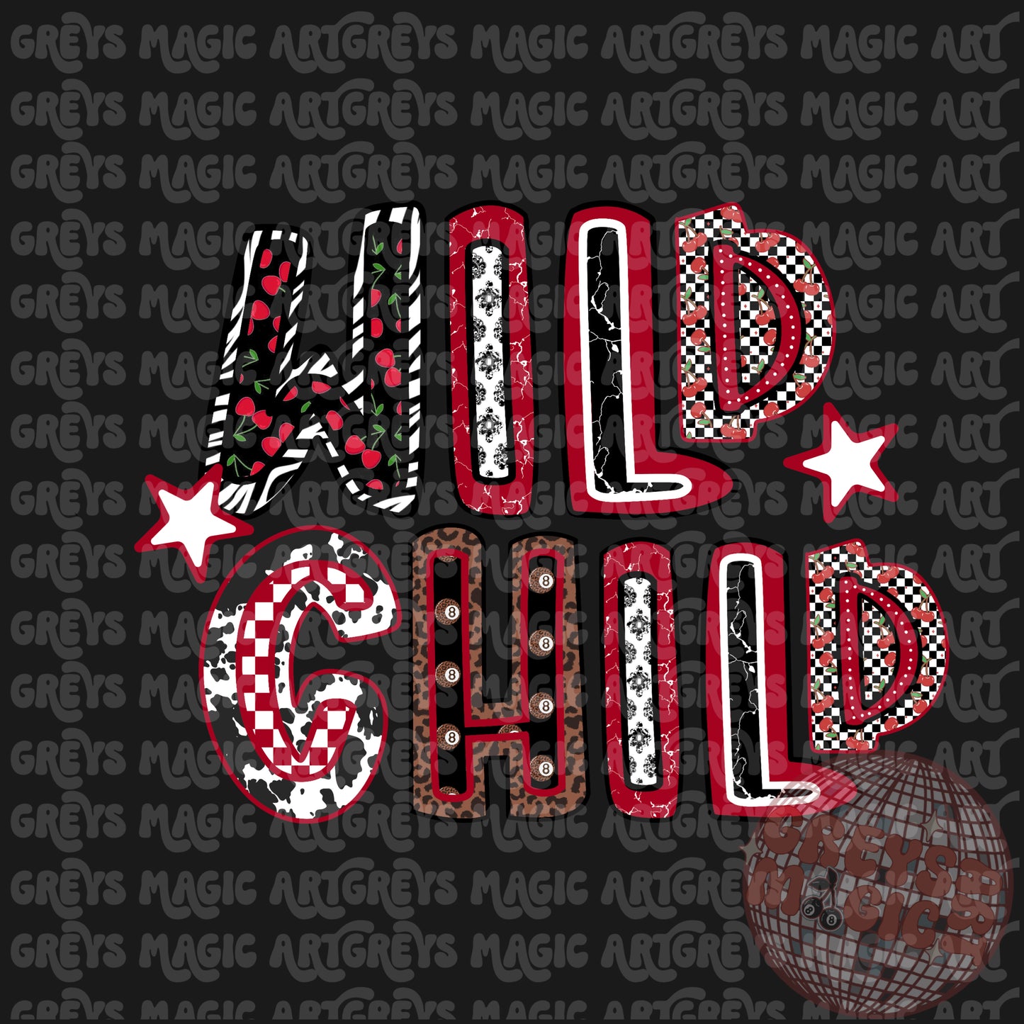 Retro Wild Child PNG