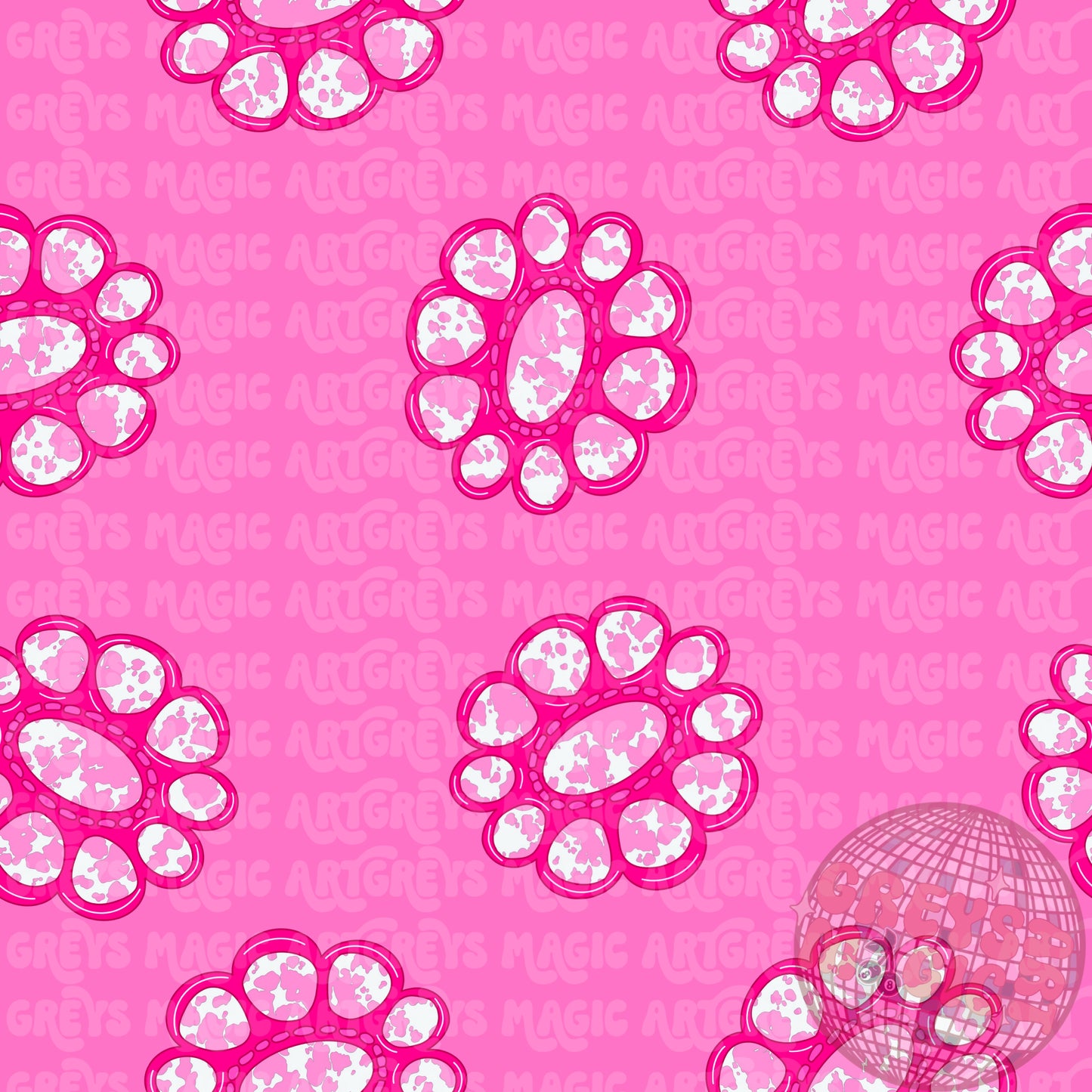 Pink Cowprint Conchos Seamless File