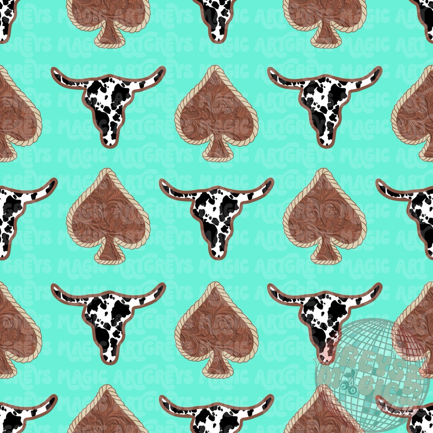 Leathertooled Spades And Longhorns Seamless File