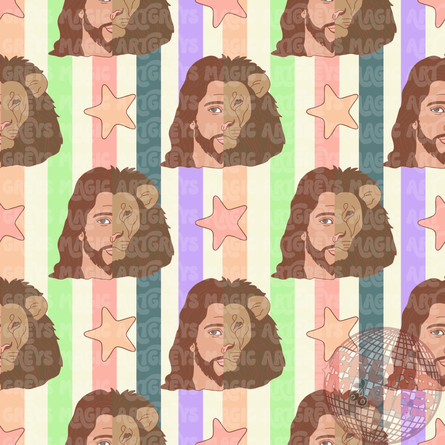 Jesus Lion Striped Seamless File