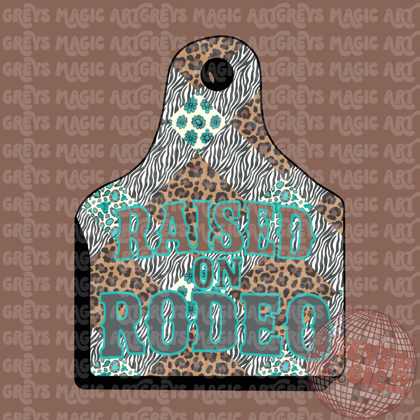Raised On Rodeo Cowtag PNG