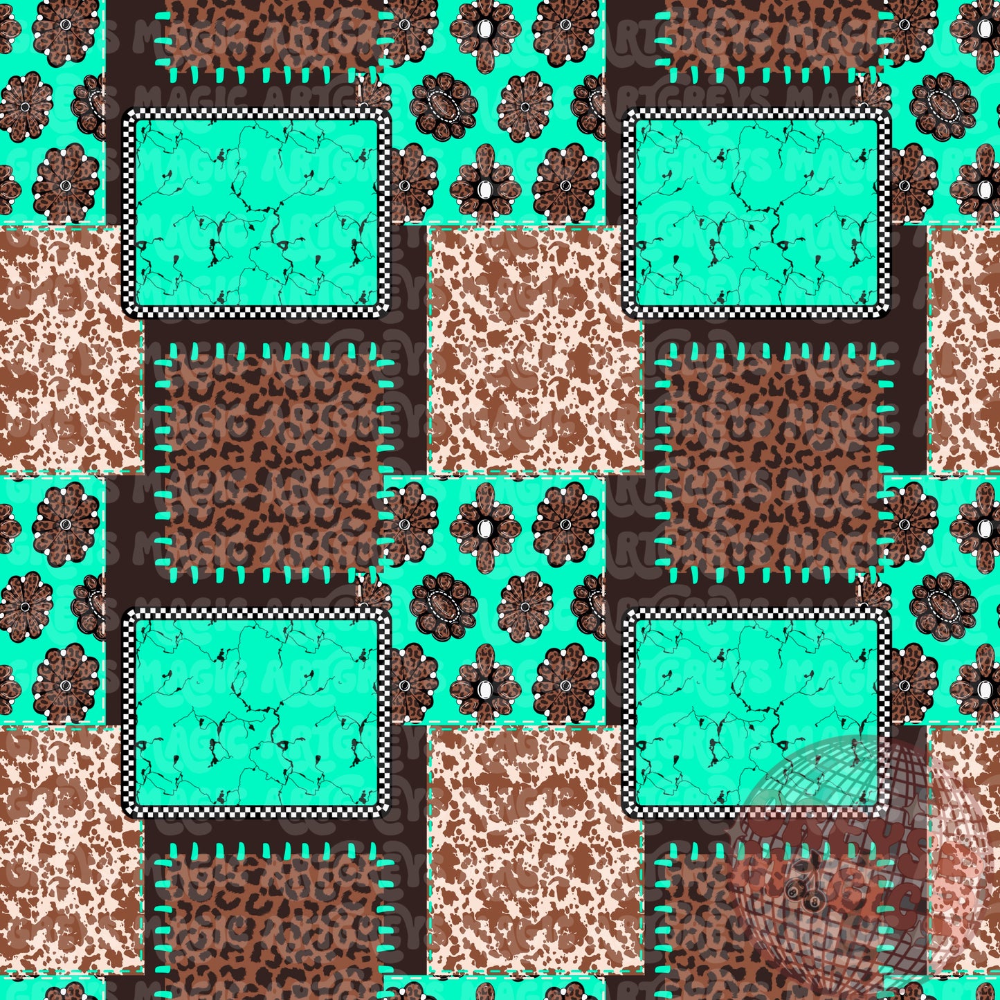 Cheetah Western Patchwork Seamless File