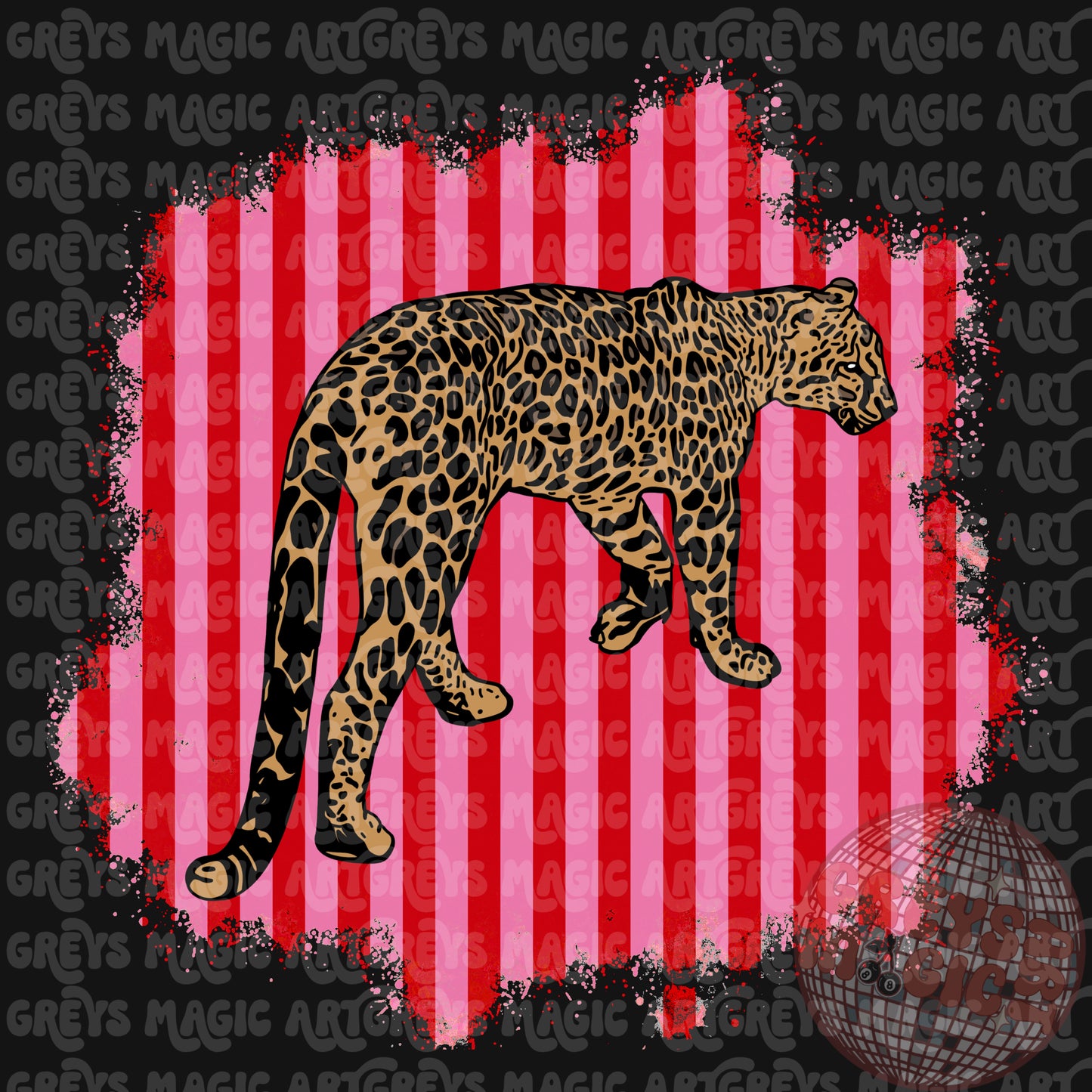 Cheetah Pink And Red Striped PNG