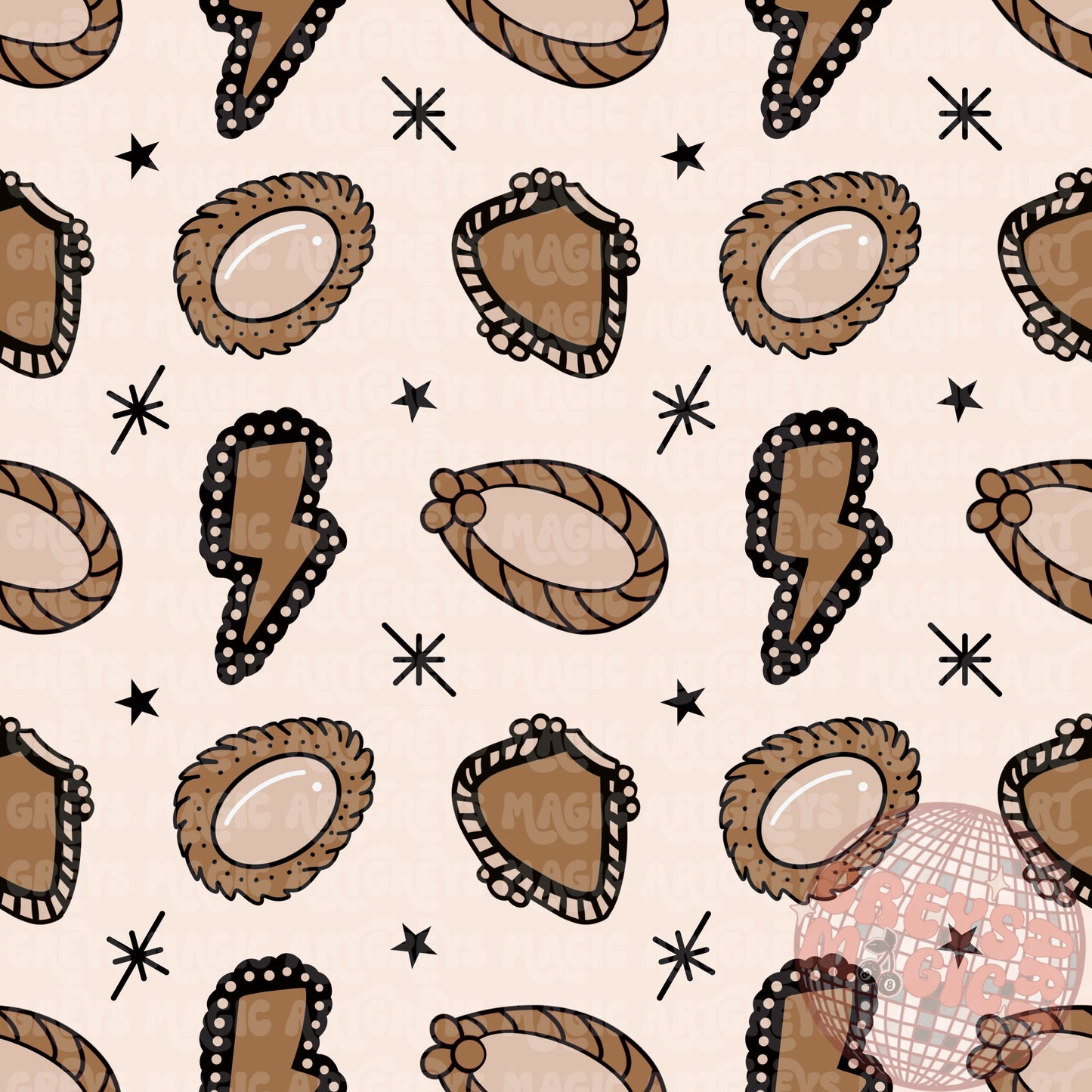 Cream And Brown Conchos Seamless File