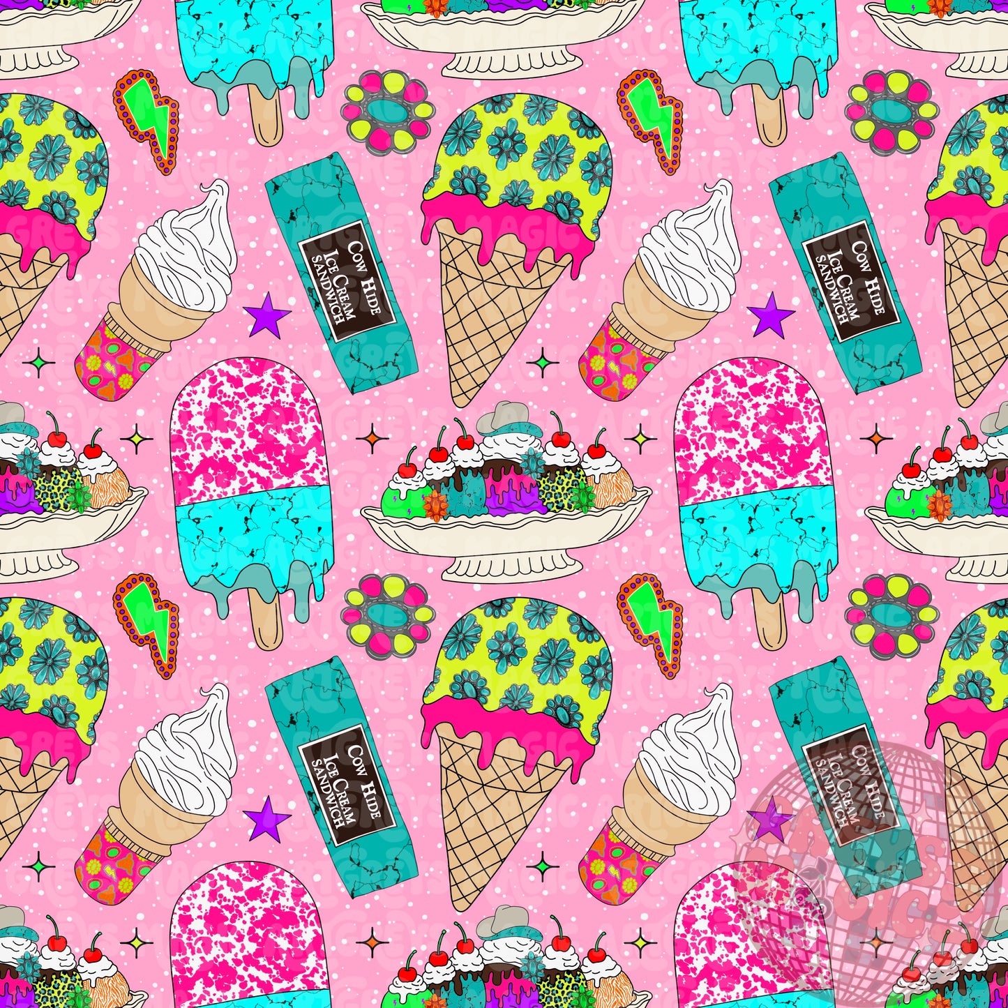 Western Ice Cream Summer Seamless File