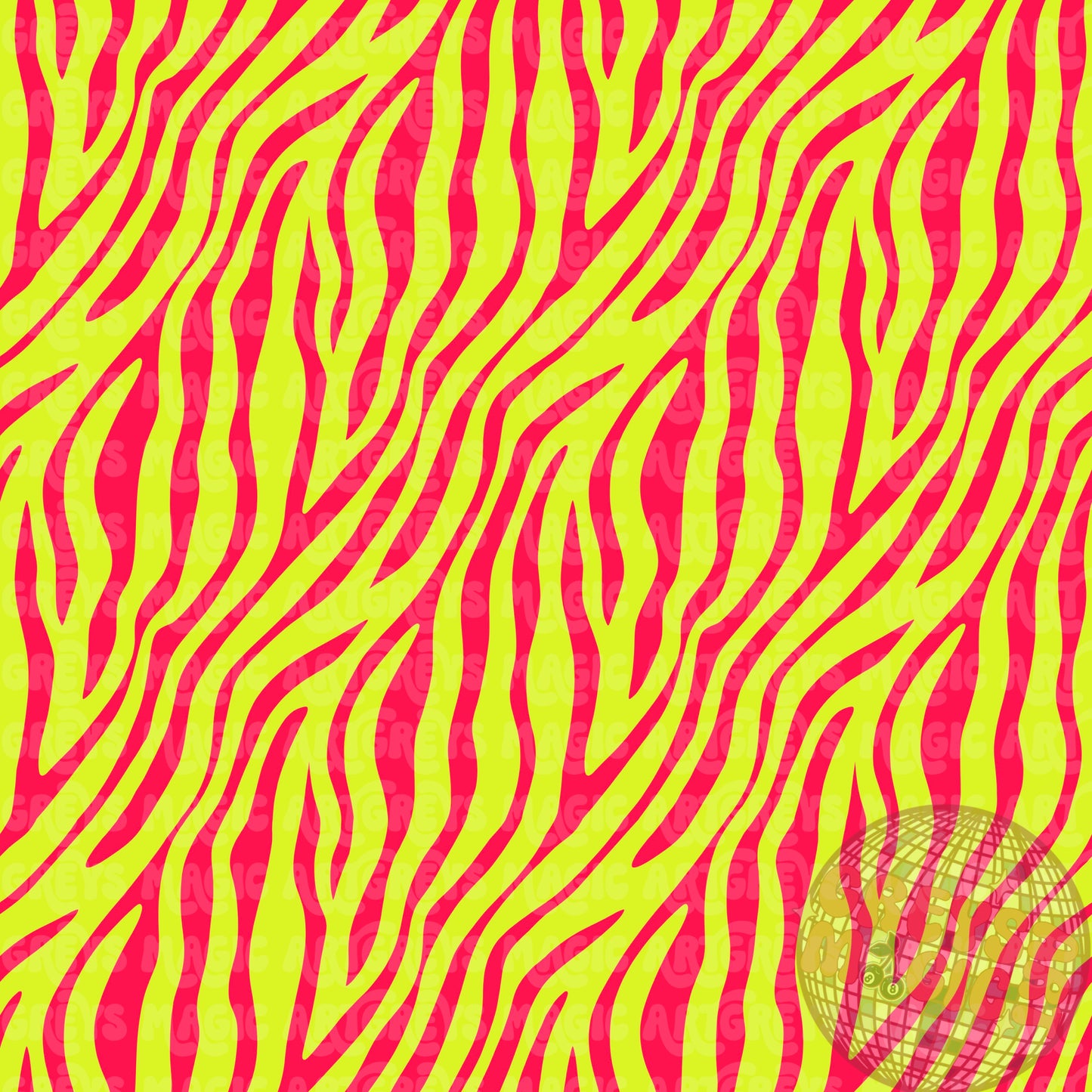 Neon Pink And Yellow Zebra Seamless File